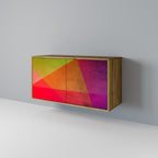 VIVID GEOMETRY Aparador de 2 Puertas en Efecto Roble