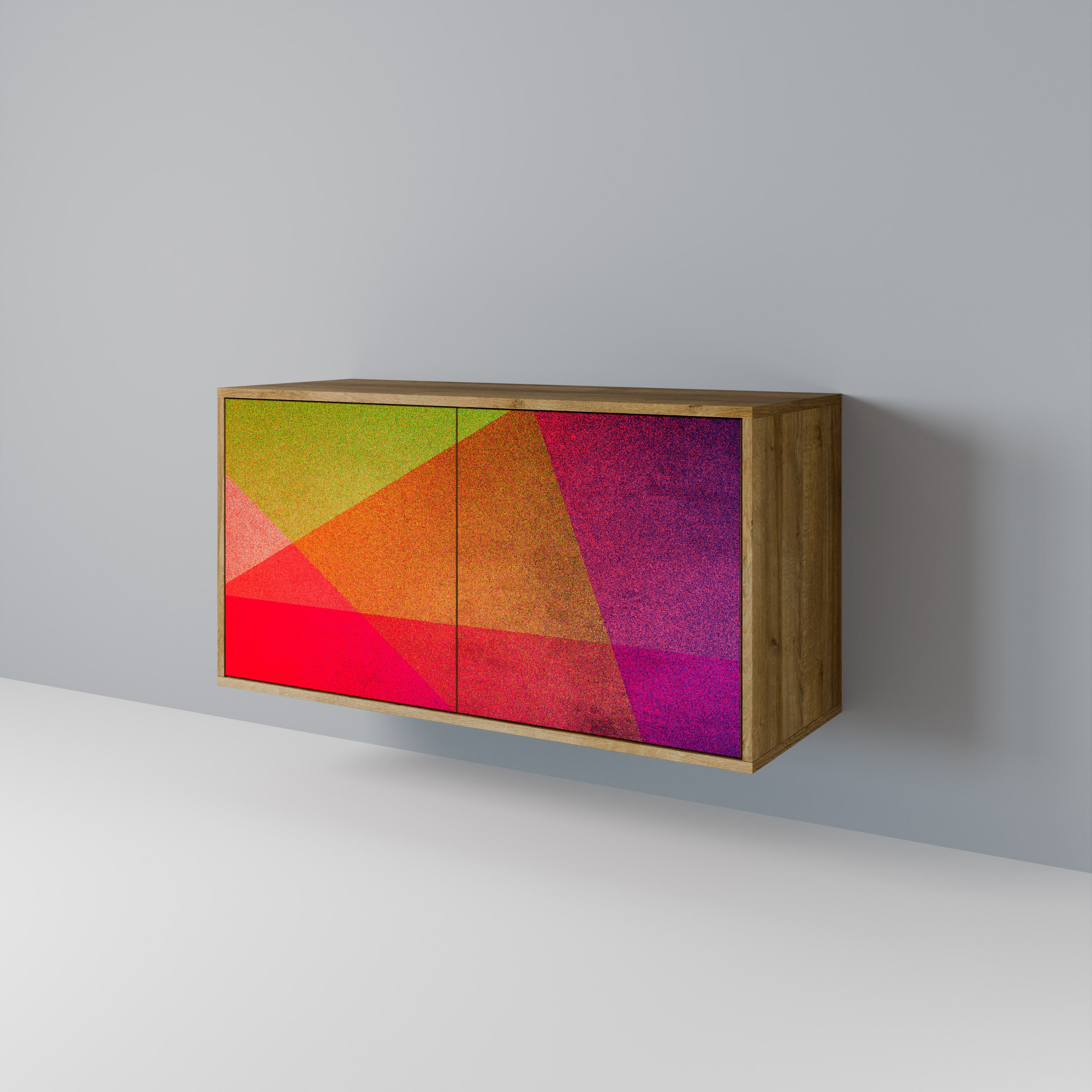VIVID GEOMETRY 2-Door Sideboard in Oak Effect