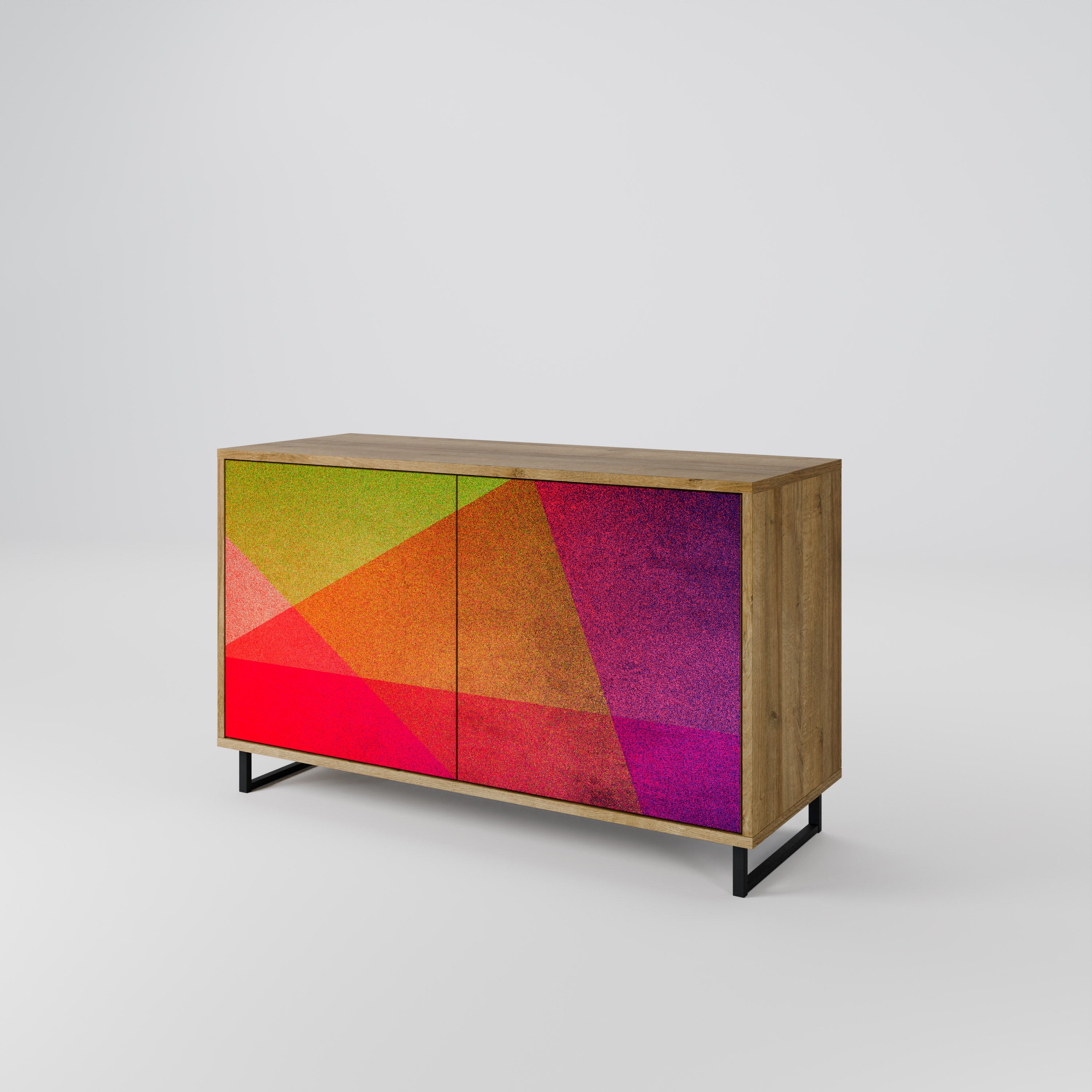 VIVID GEOMETRY 2-Door Sideboard in Oak Effect