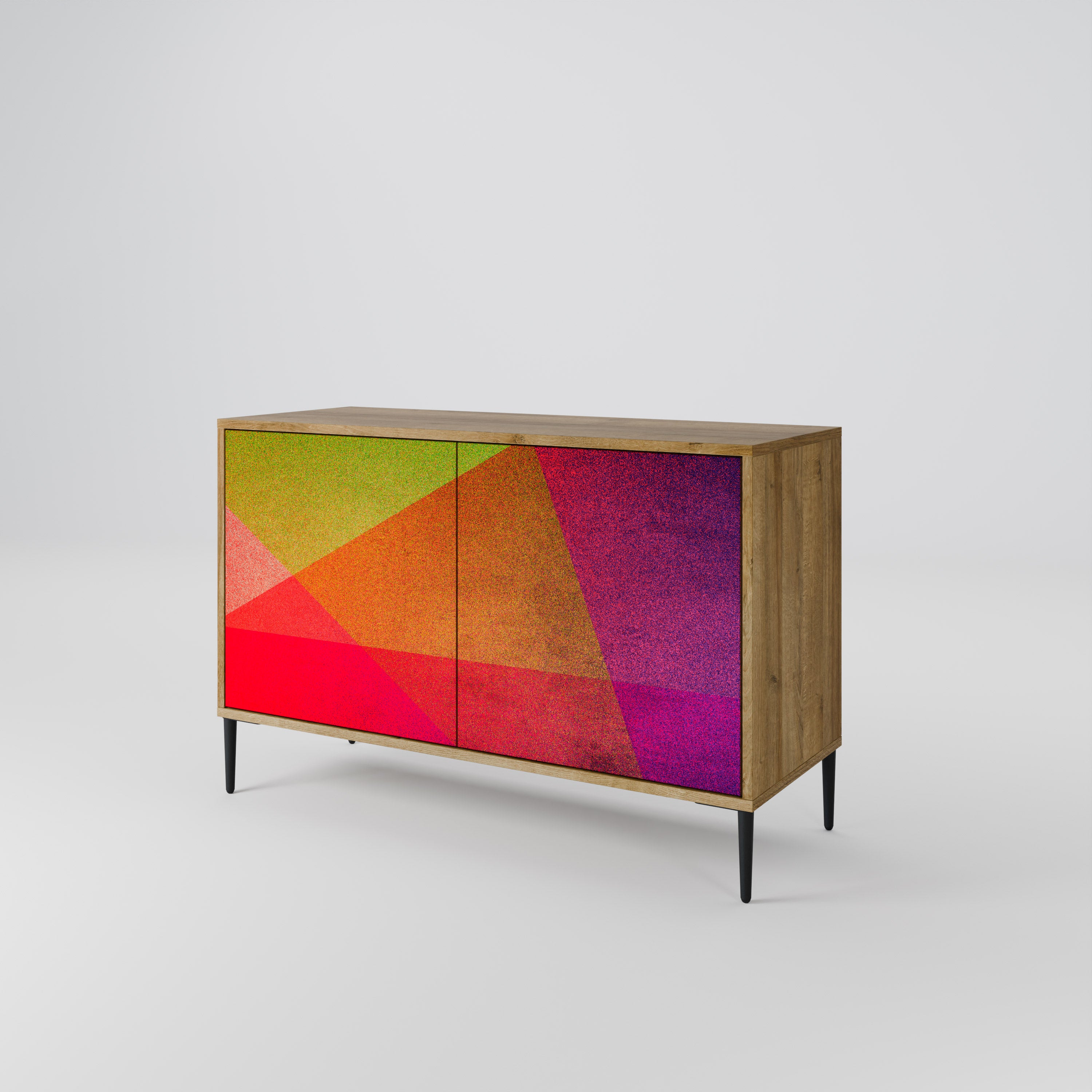 VIVID GEOMETRY 2-Door Sideboard in Oak Effect