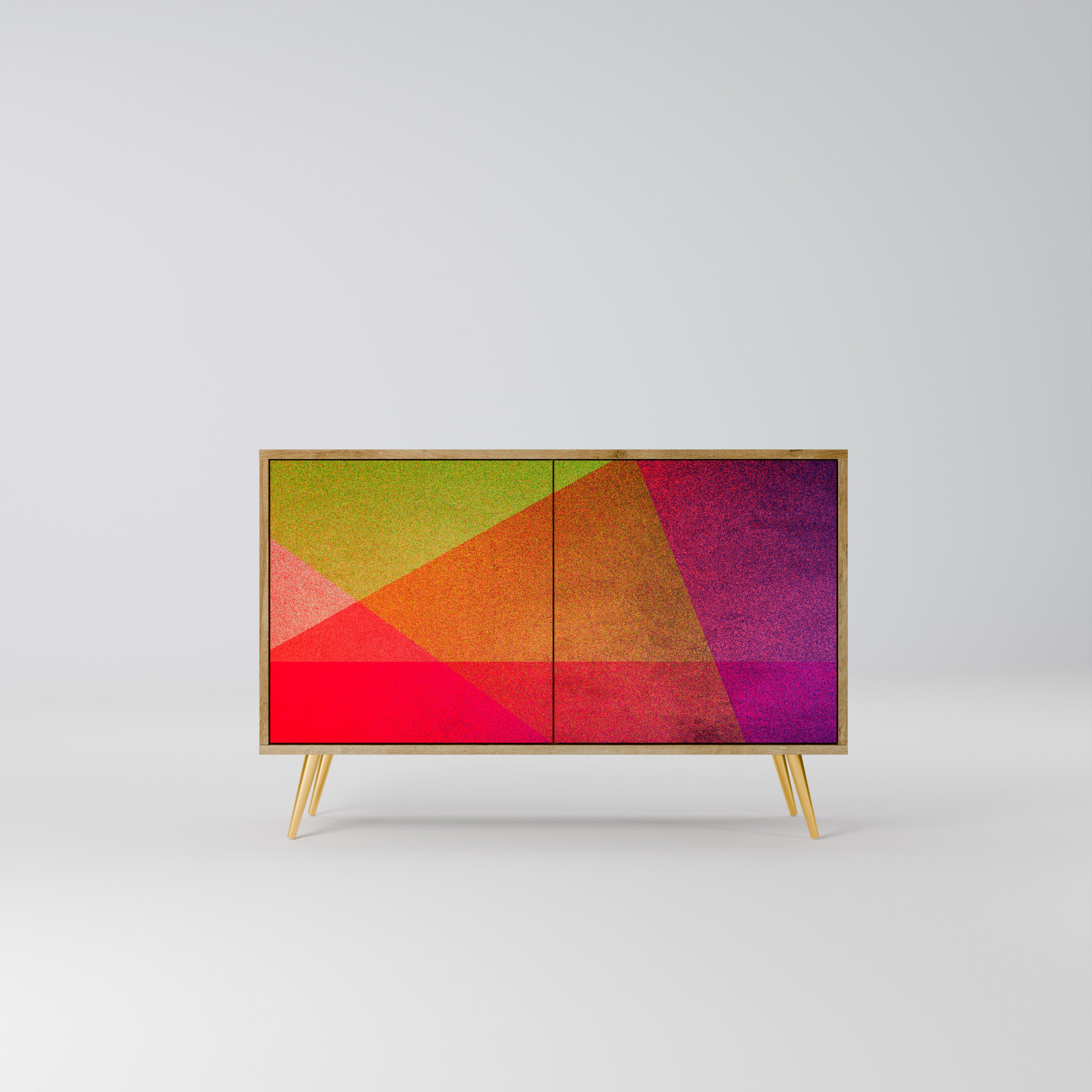 VIVID GEOMETRY 2-Door Sideboard in Oak Effect