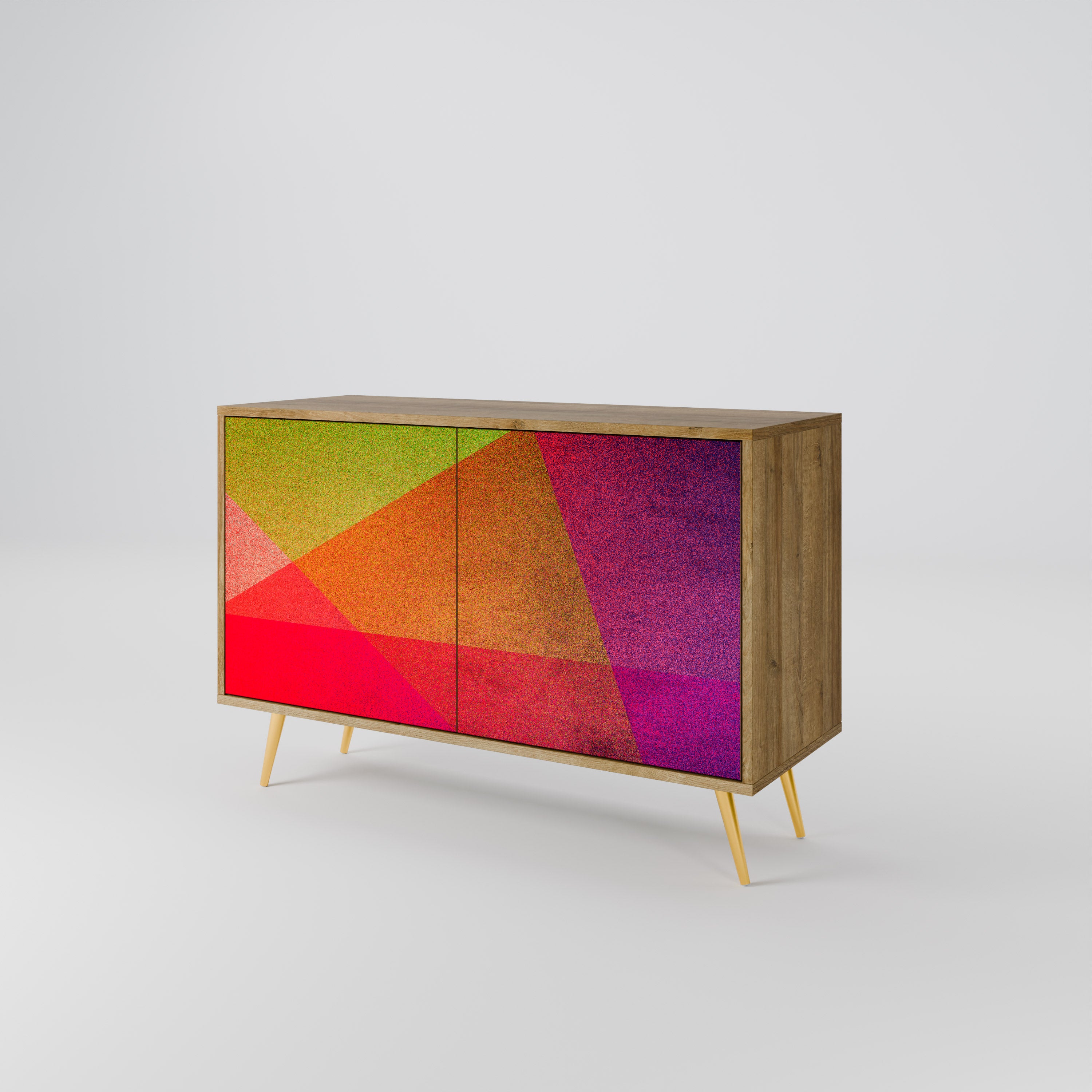 VIVID GEOMETRY 2-Door Sideboard in Oak Effect