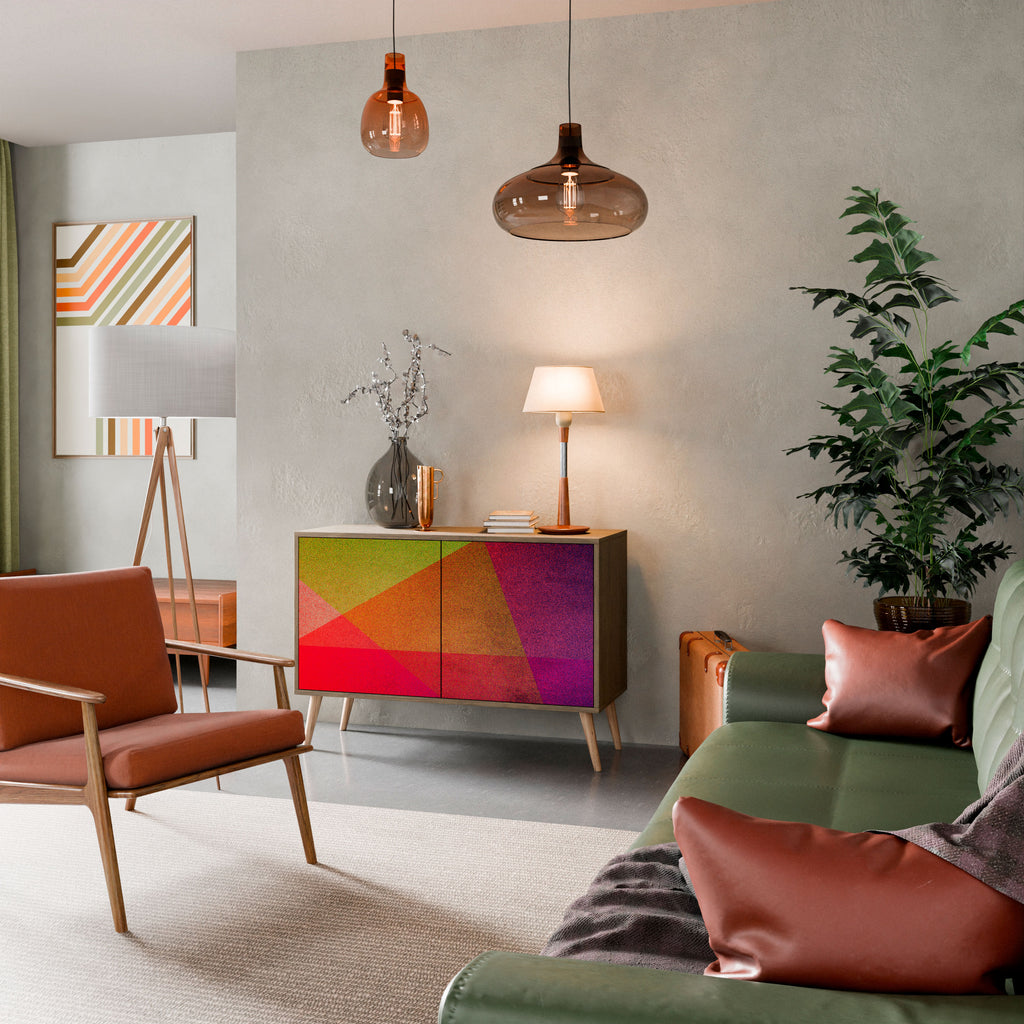 VIVID GEOMETRY 2-Door Sideboard in Oak Effect