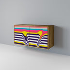 TONE COLLAPSE Aparador de 2 Puertas en Efecto Roble