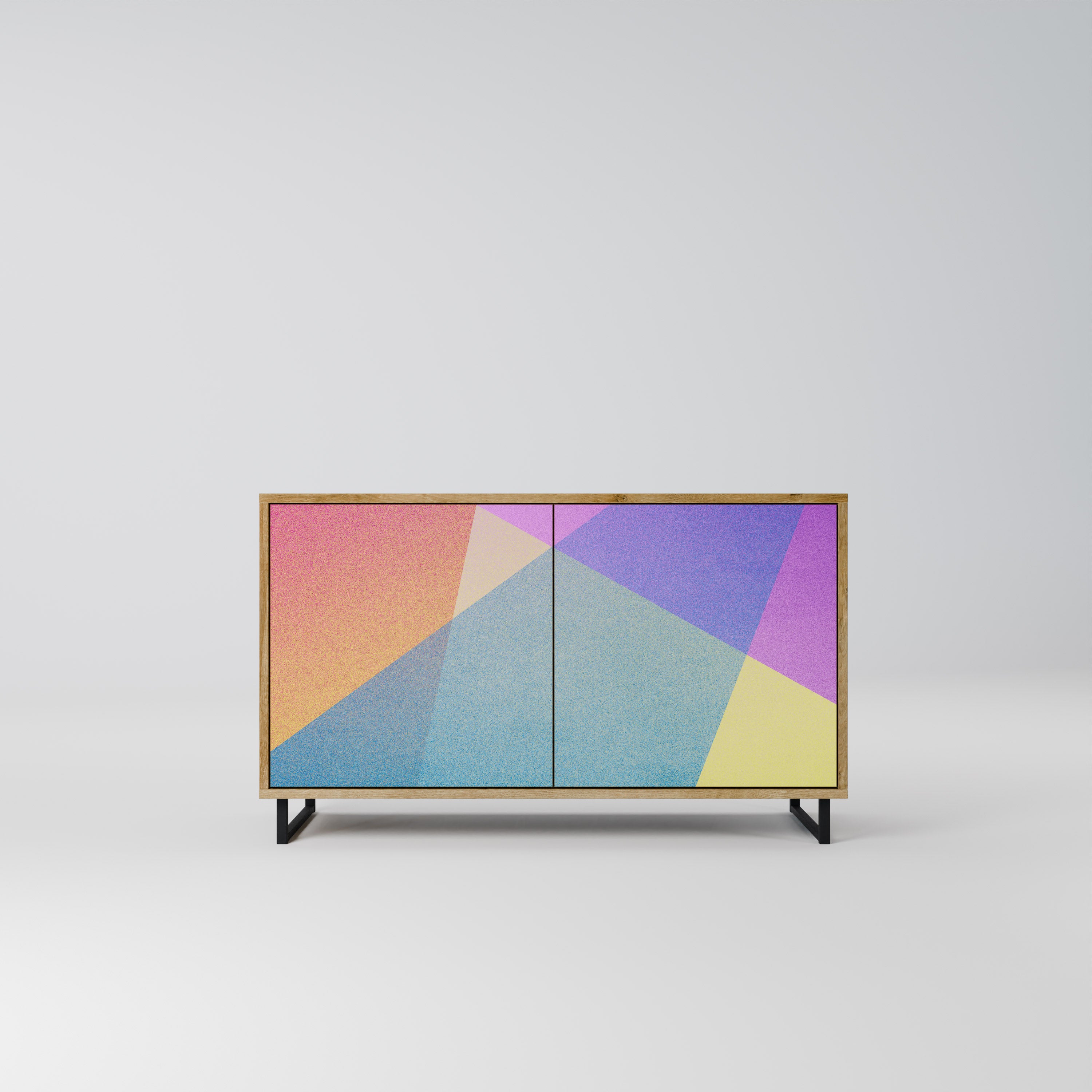 BRIGHT GEOMETRY 2-Door Sideboard in Oak Effect