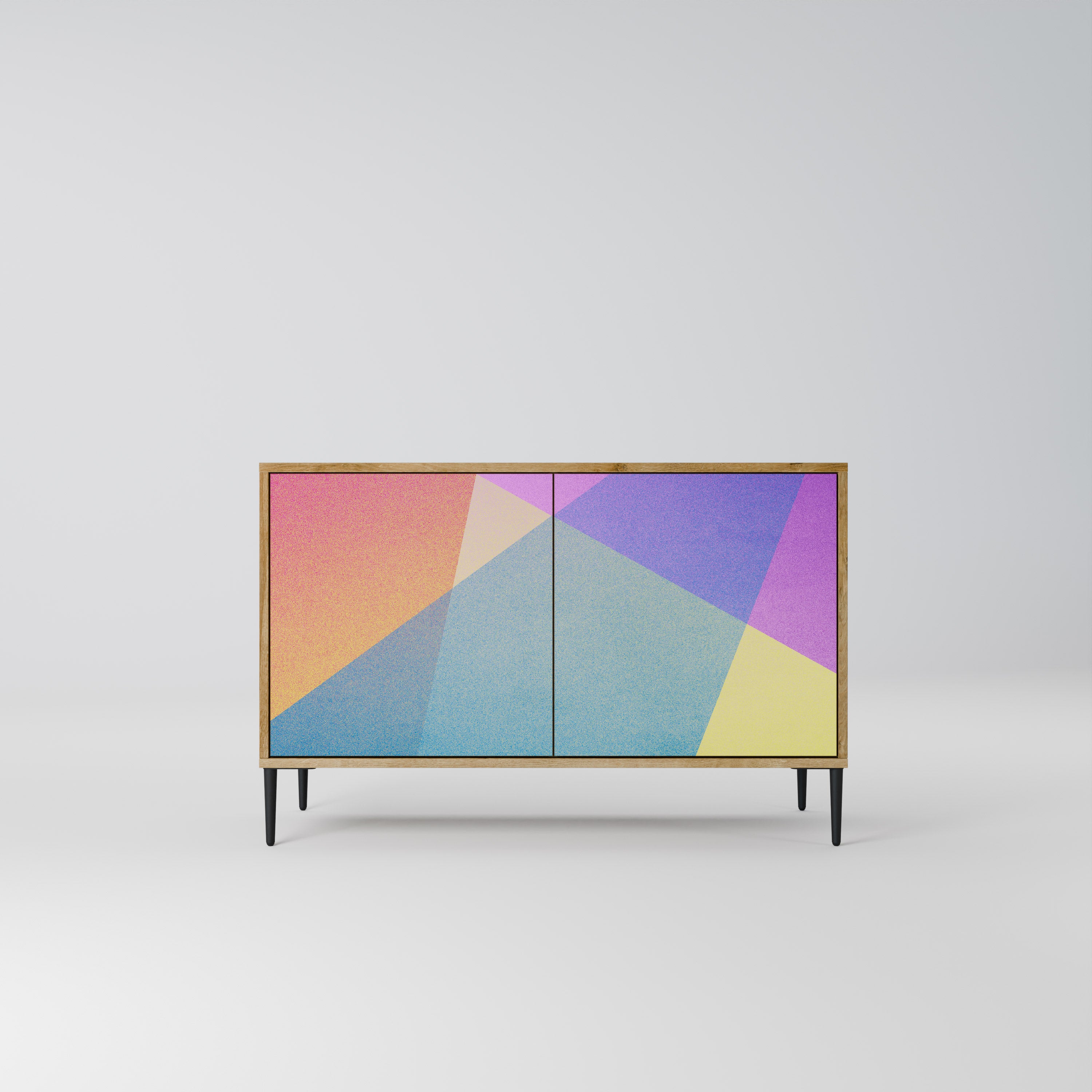 BRIGHT GEOMETRY 2-Door Sideboard in Oak Effect