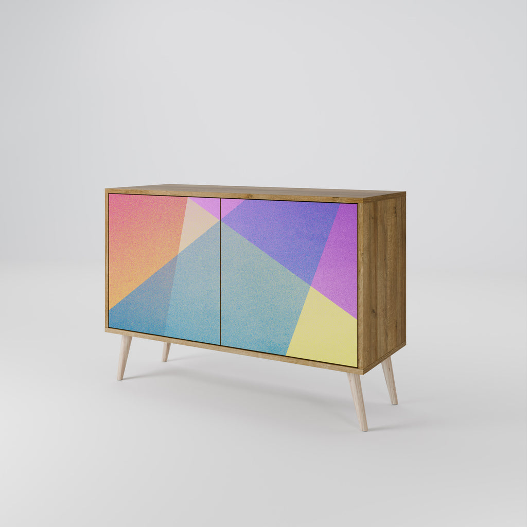 BRIGHT GEOMETRY 2-Door Sideboard in Oak Effect