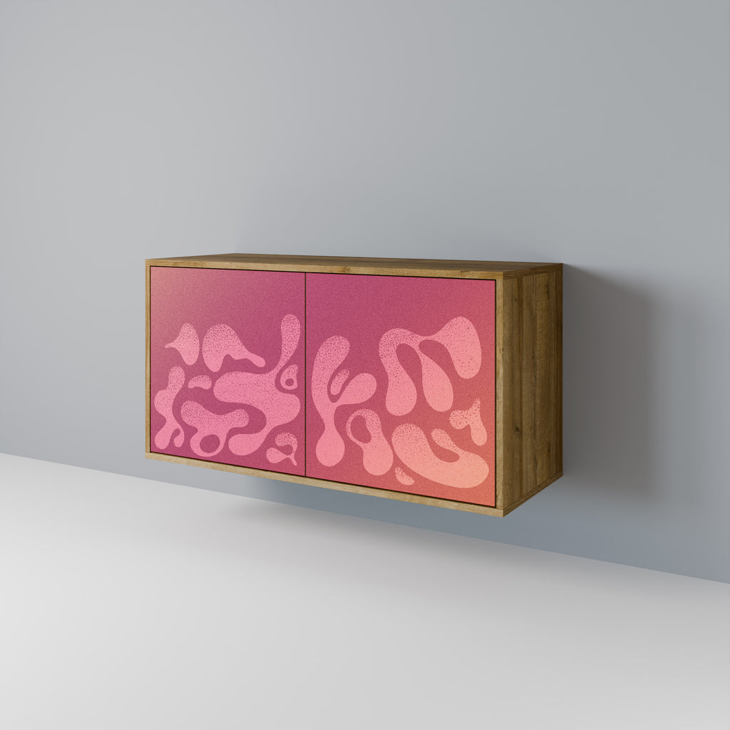 IRREGULAR PINK 2-Door Sideboard in Oak Effect