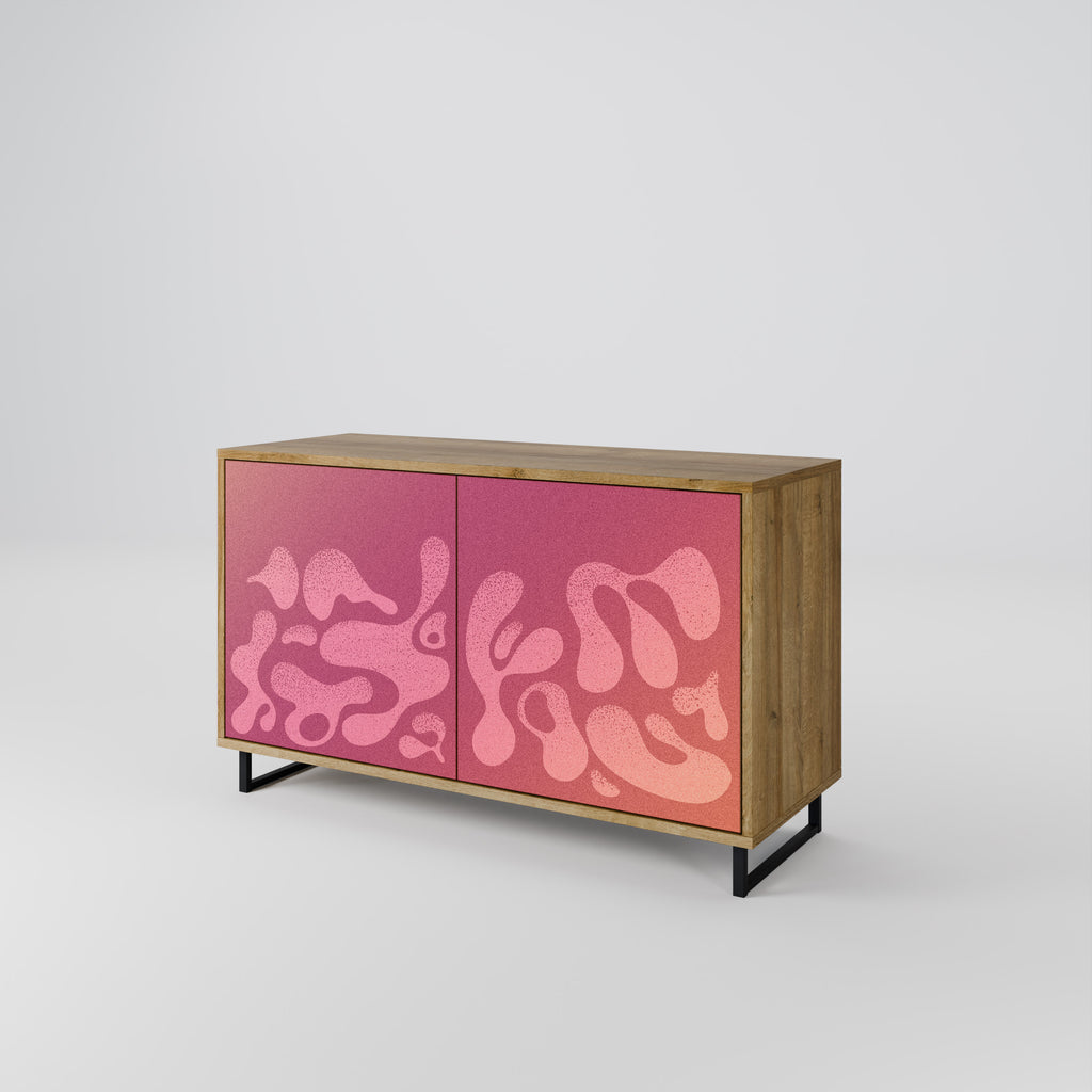 IRREGULAR PINK 2-Door Sideboard in Oak Effect