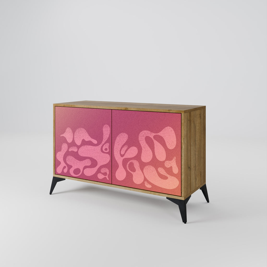 IRREGULAR PINK 2-Door Sideboard in Oak Effect