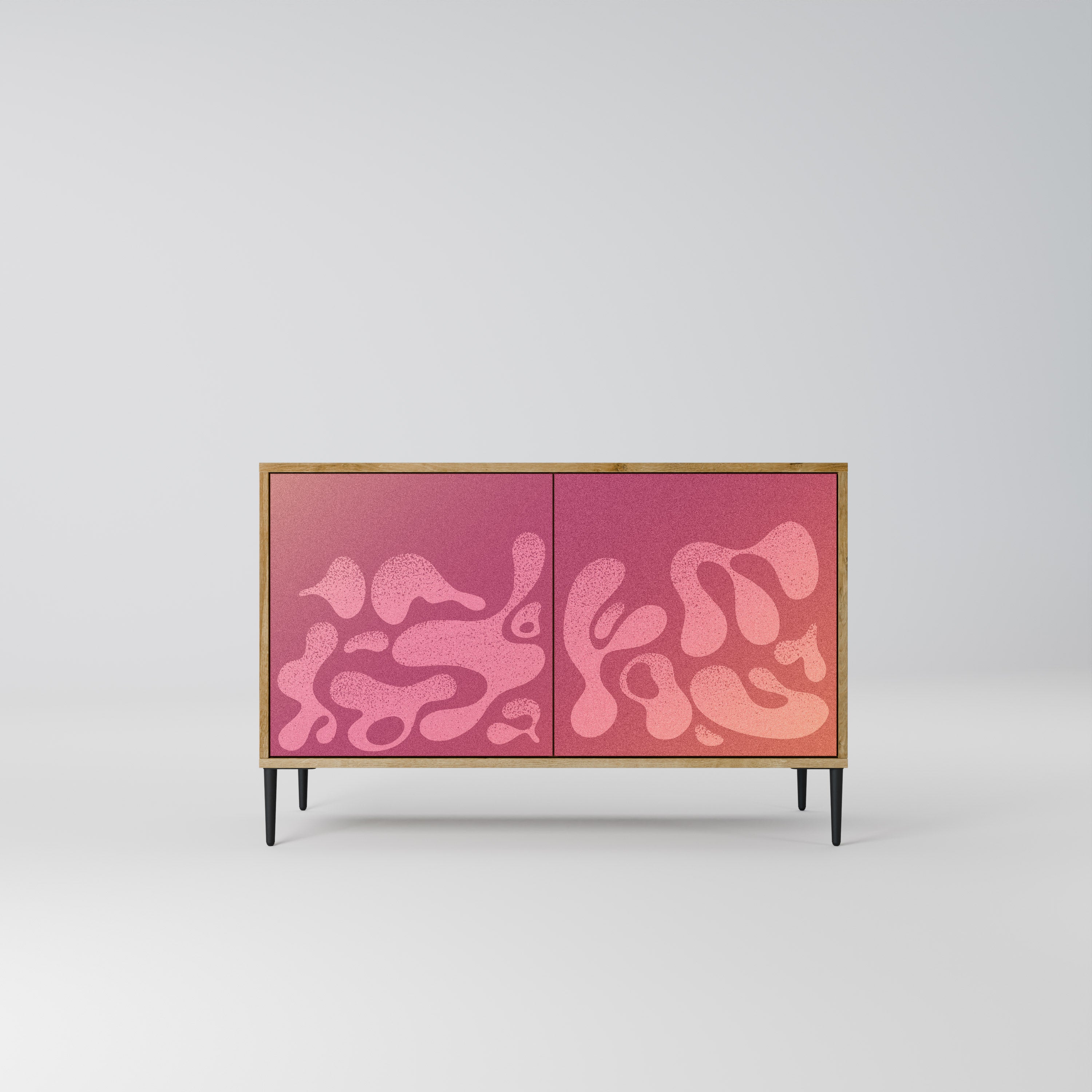 IRREGULAR PINK 2-Door Sideboard in Oak Effect