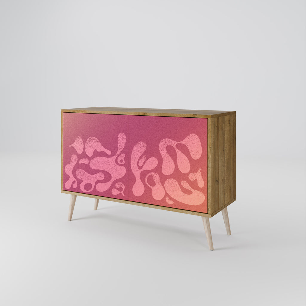 IRREGULAR PINK 2-Door Sideboard in Oak Effect