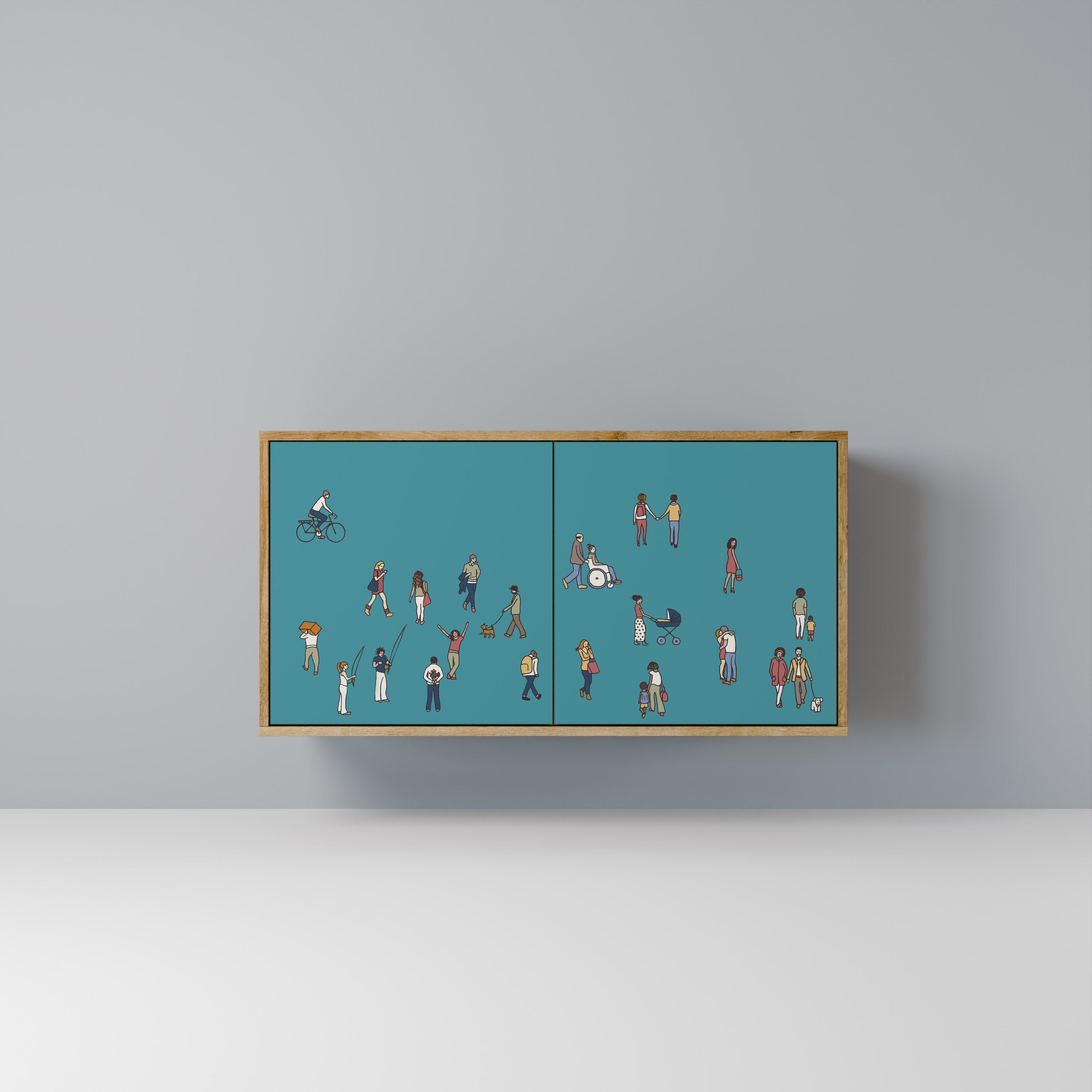 COLLECTIVE STREAM 2-Door Sideboard in Oak Effect