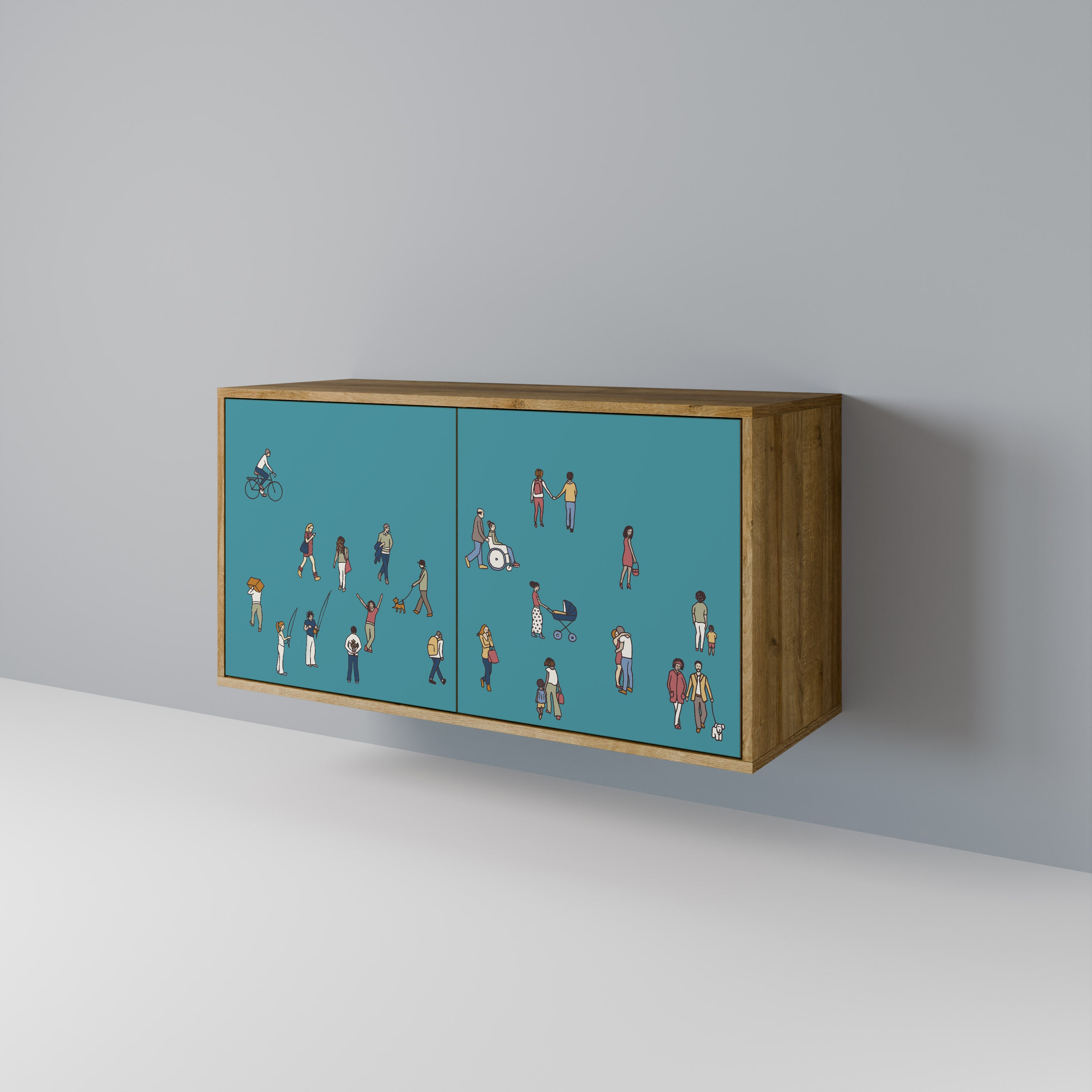 COLLECTIVE STREAM 2-Door Sideboard in Oak Effect