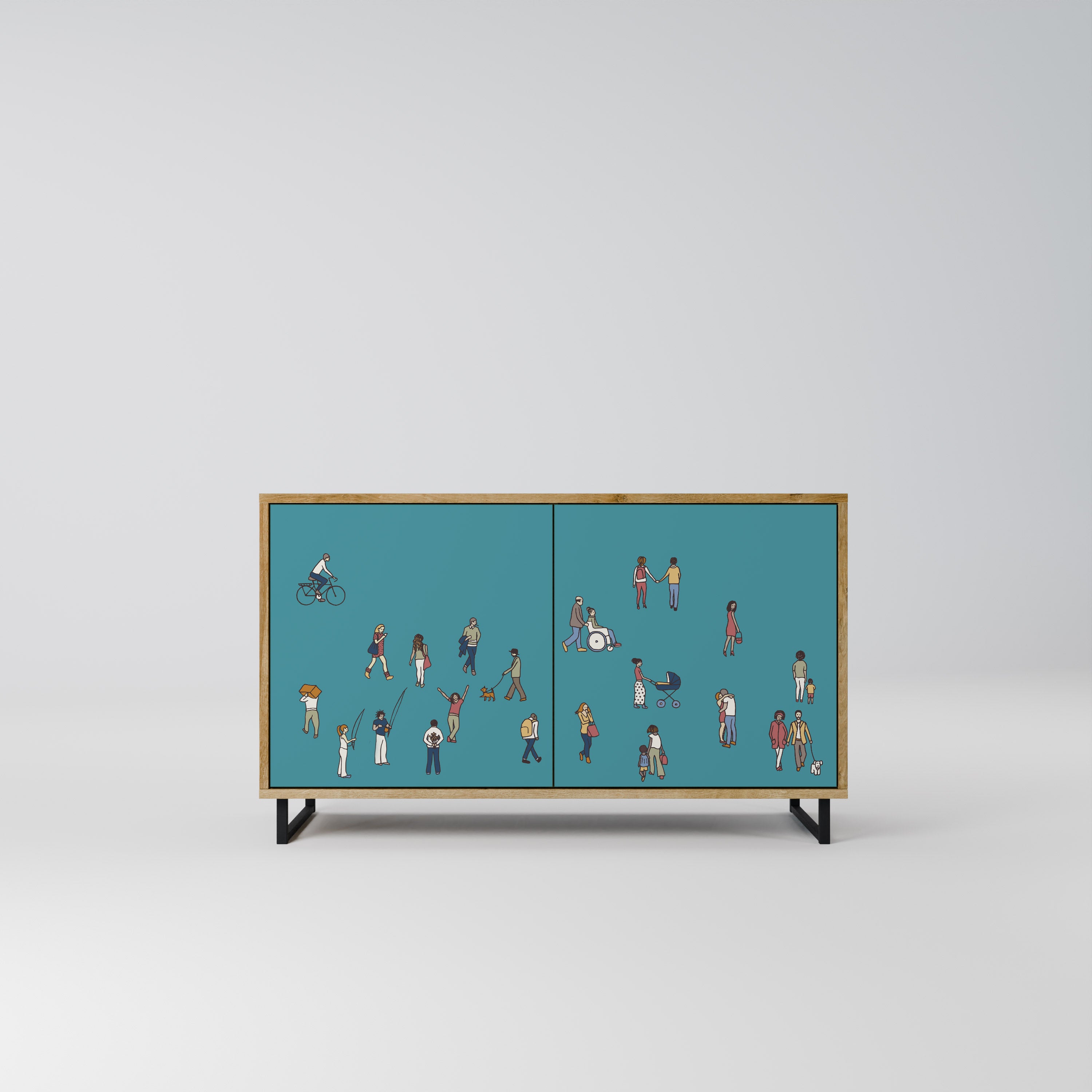 COLLECTIVE STREAM 2-Door Sideboard in Oak Effect