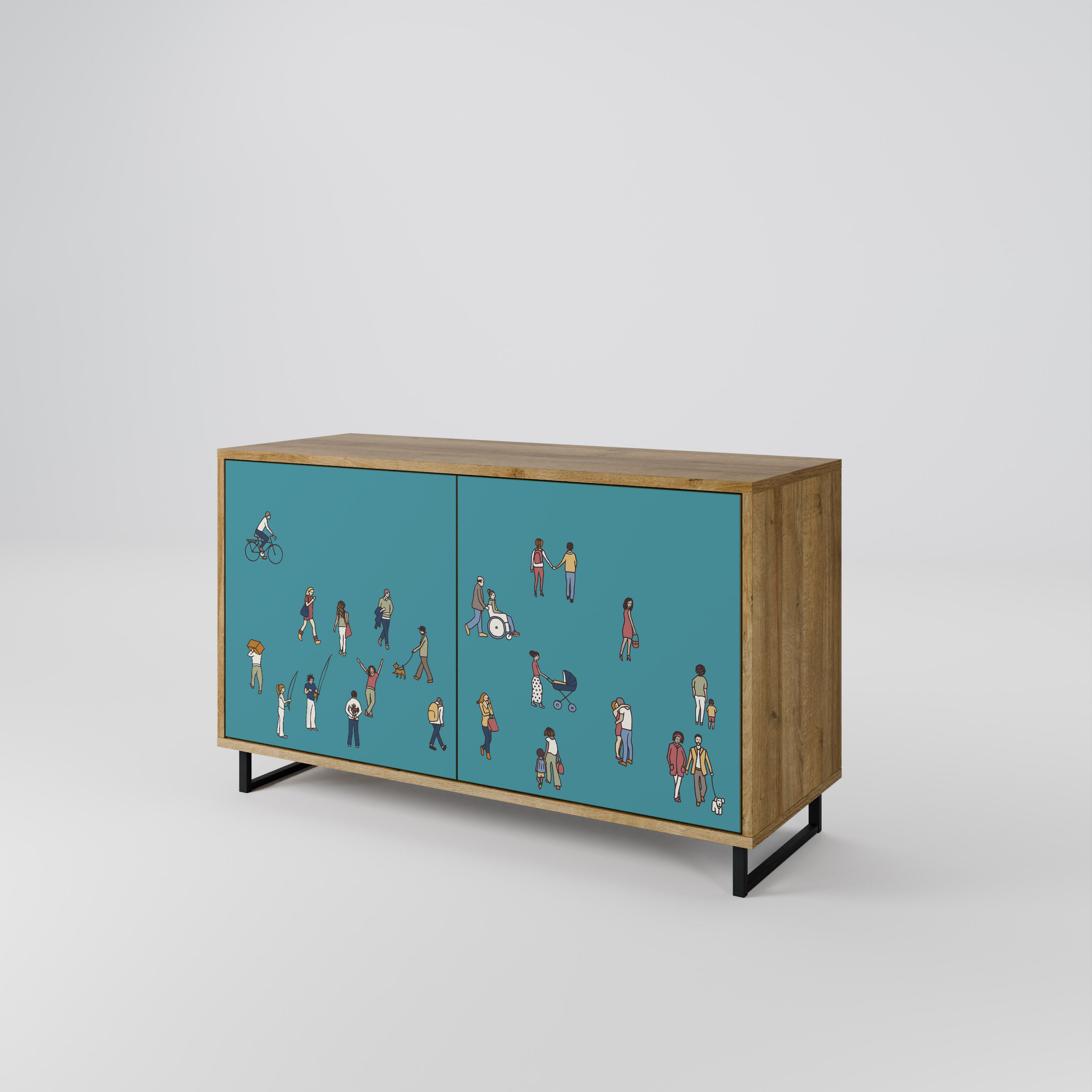 COLLECTIVE STREAM 2-Door Sideboard in Oak Effect