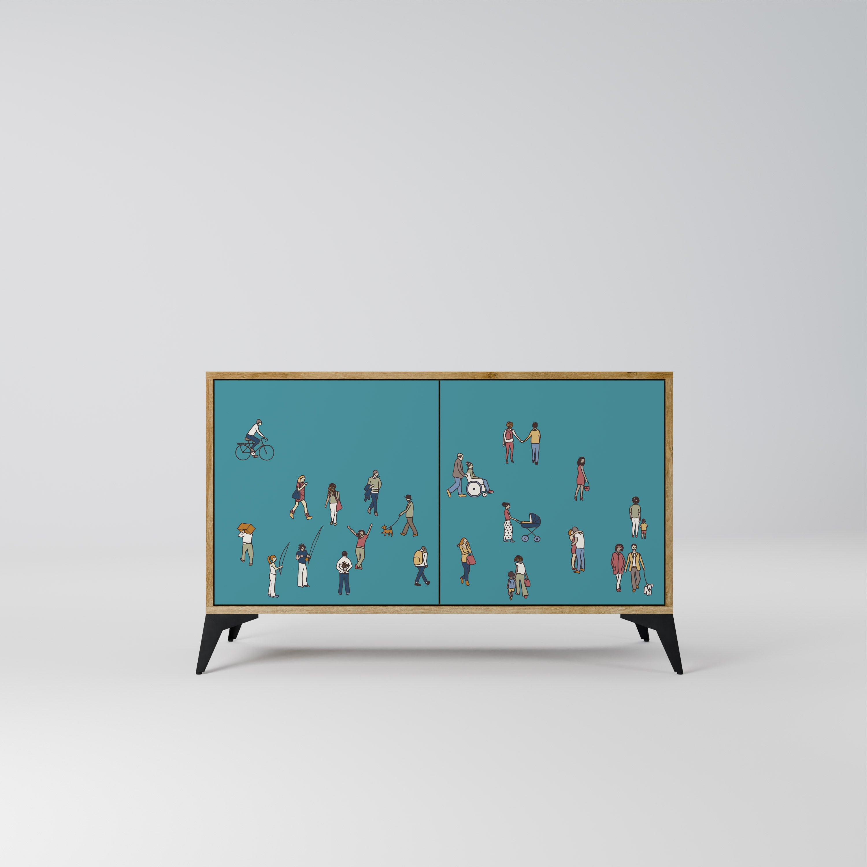 COLLECTIVE STREAM 2-Door Sideboard in Oak Effect