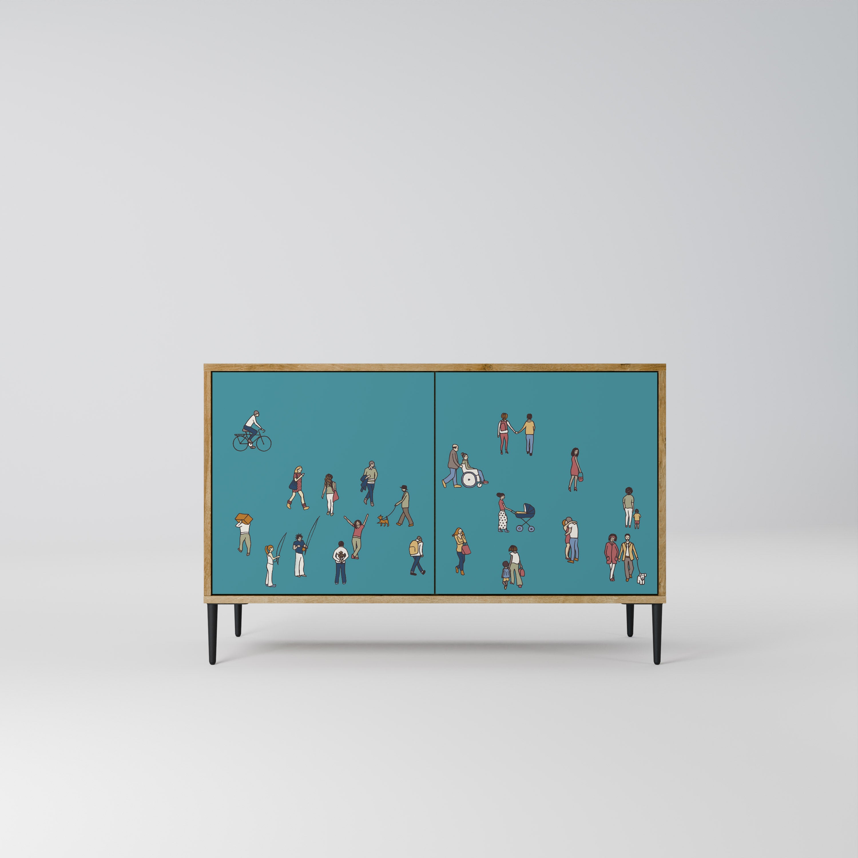 COLLECTIVE STREAM 2-Door Sideboard in Oak Effect