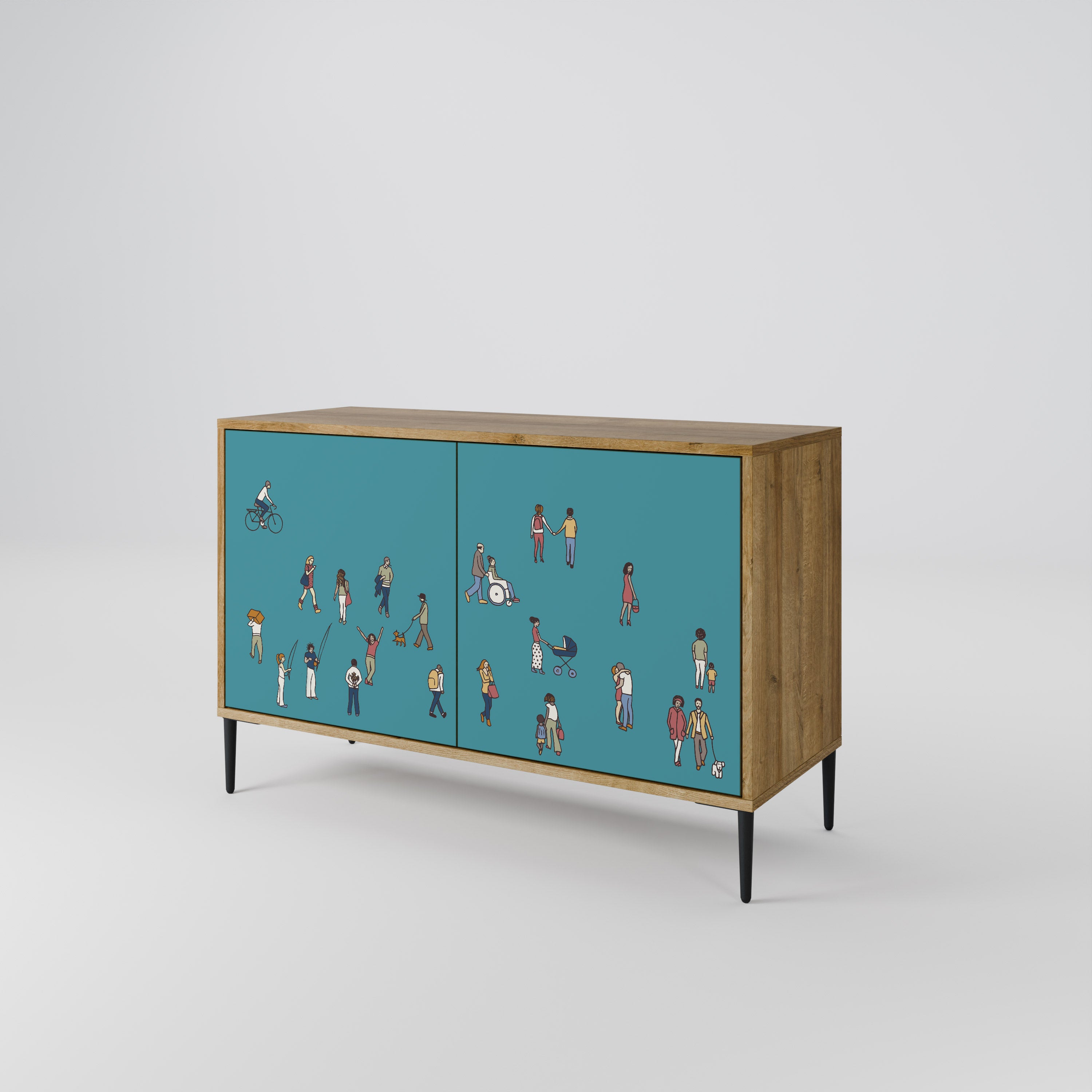 COLLECTIVE STREAM 2-Door Sideboard in Oak Effect