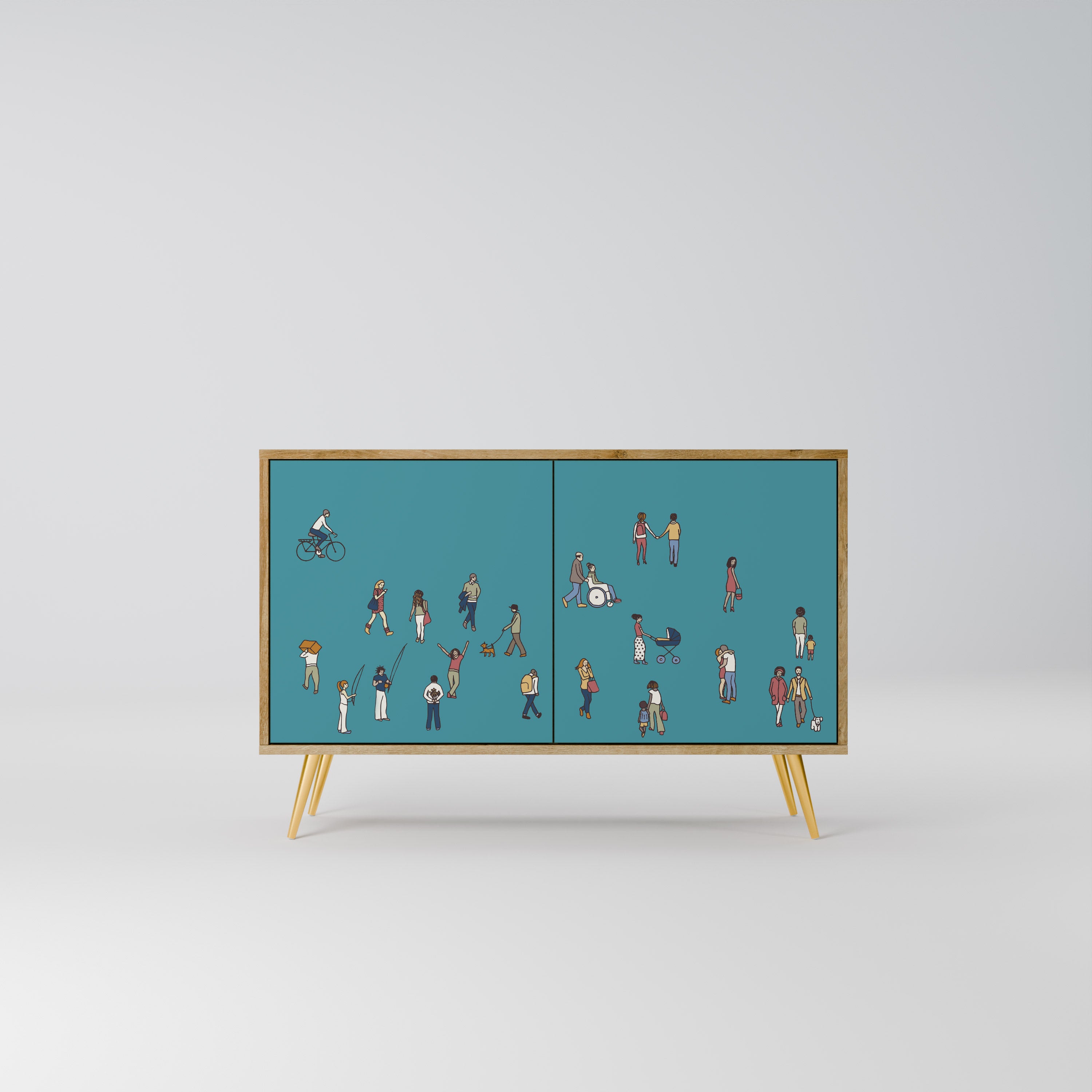 COLLECTIVE STREAM 2-Door Sideboard in Oak Effect