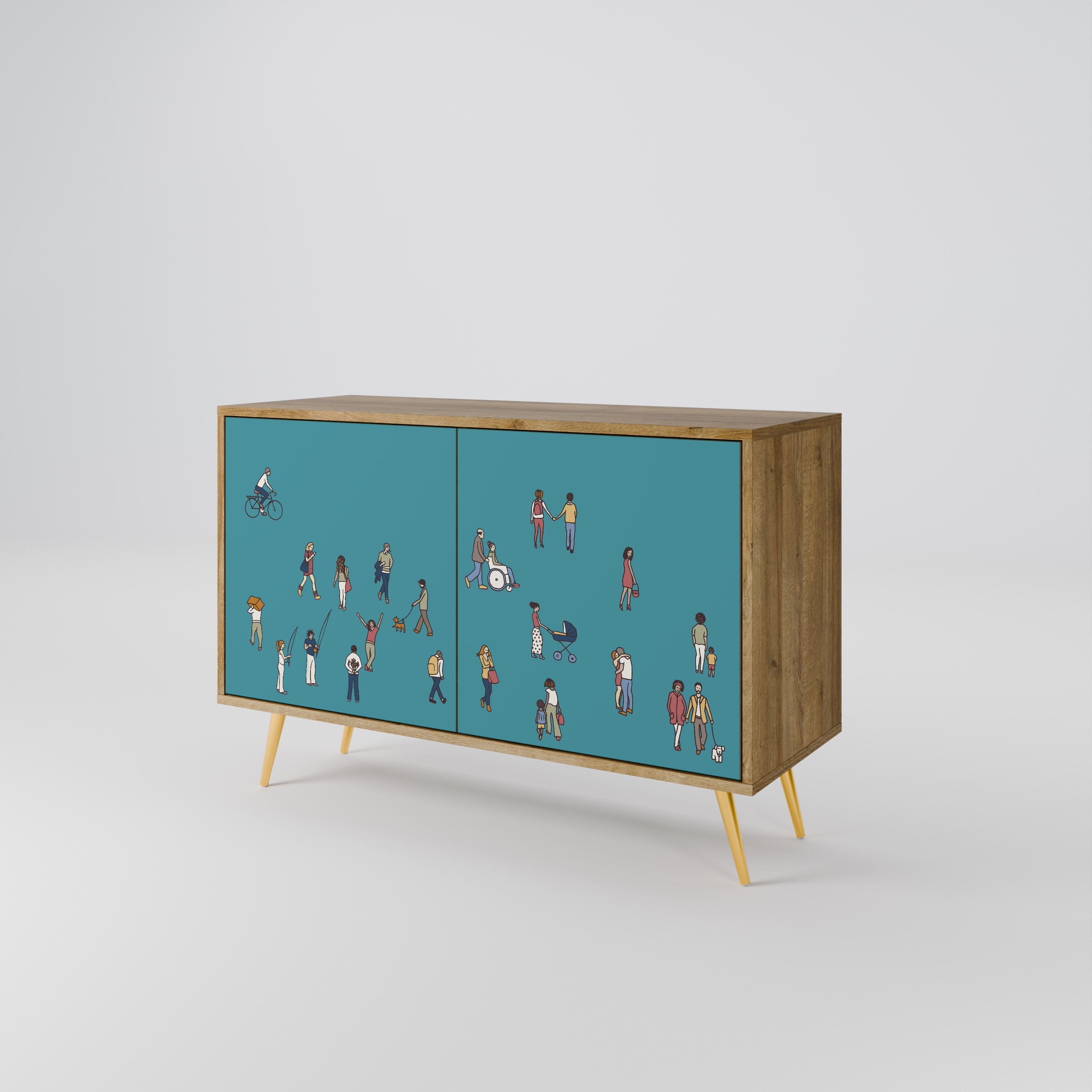 COLLECTIVE STREAM 2-Door Sideboard in Oak Effect
