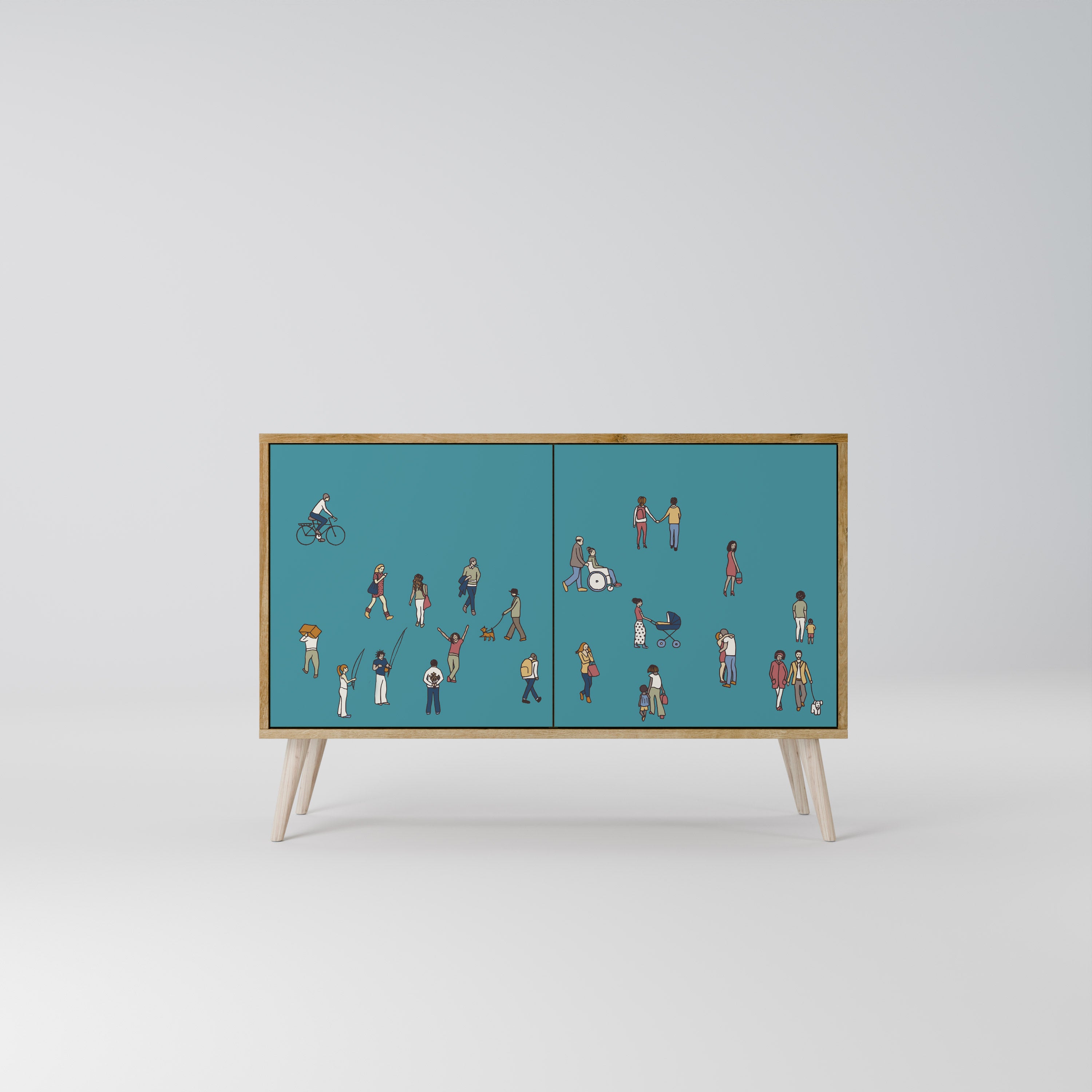 COLLECTIVE STREAM 2-Door Sideboard in Oak Effect