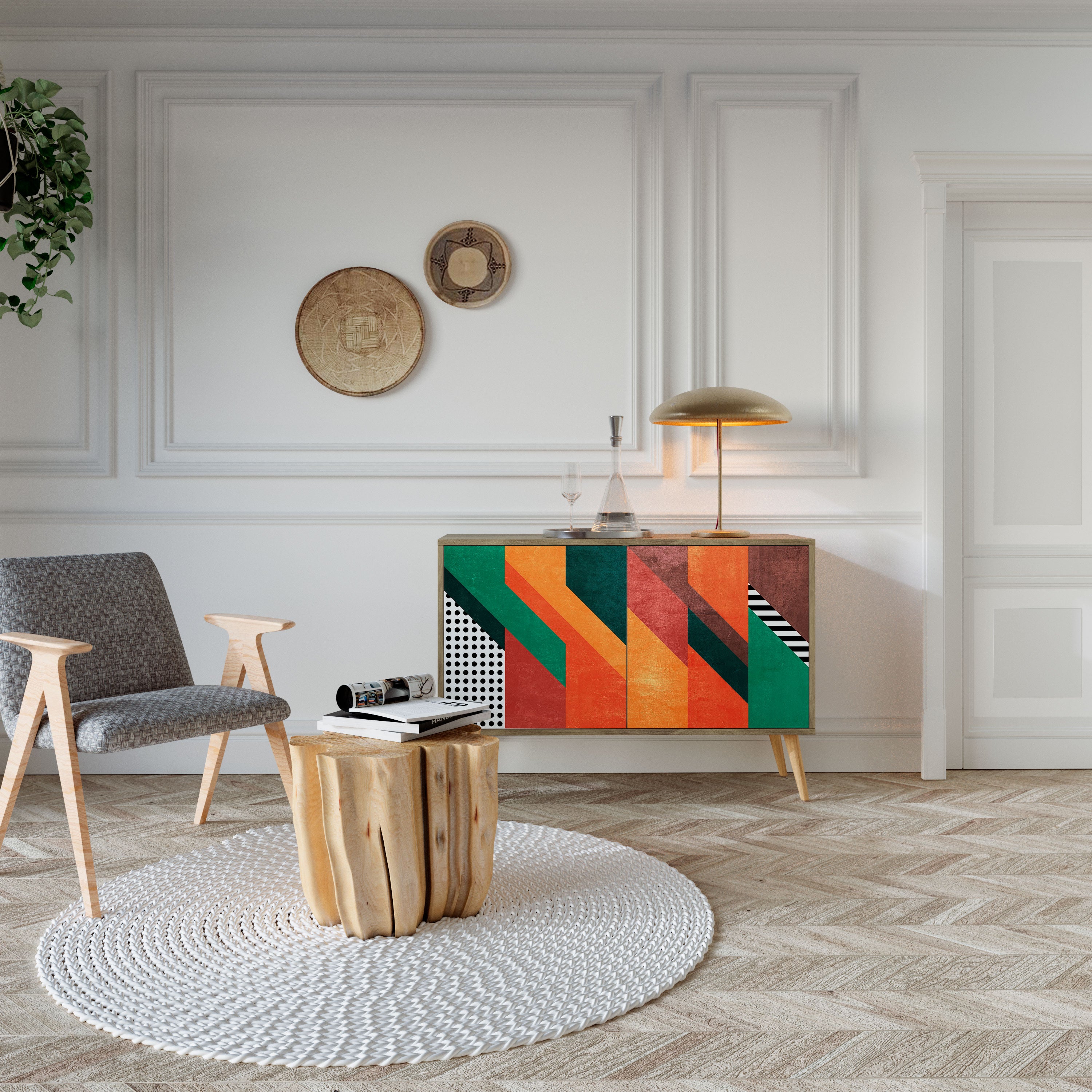 MAKESHIFT ARTISTRY 2-Door Sideboard in Oak Effect