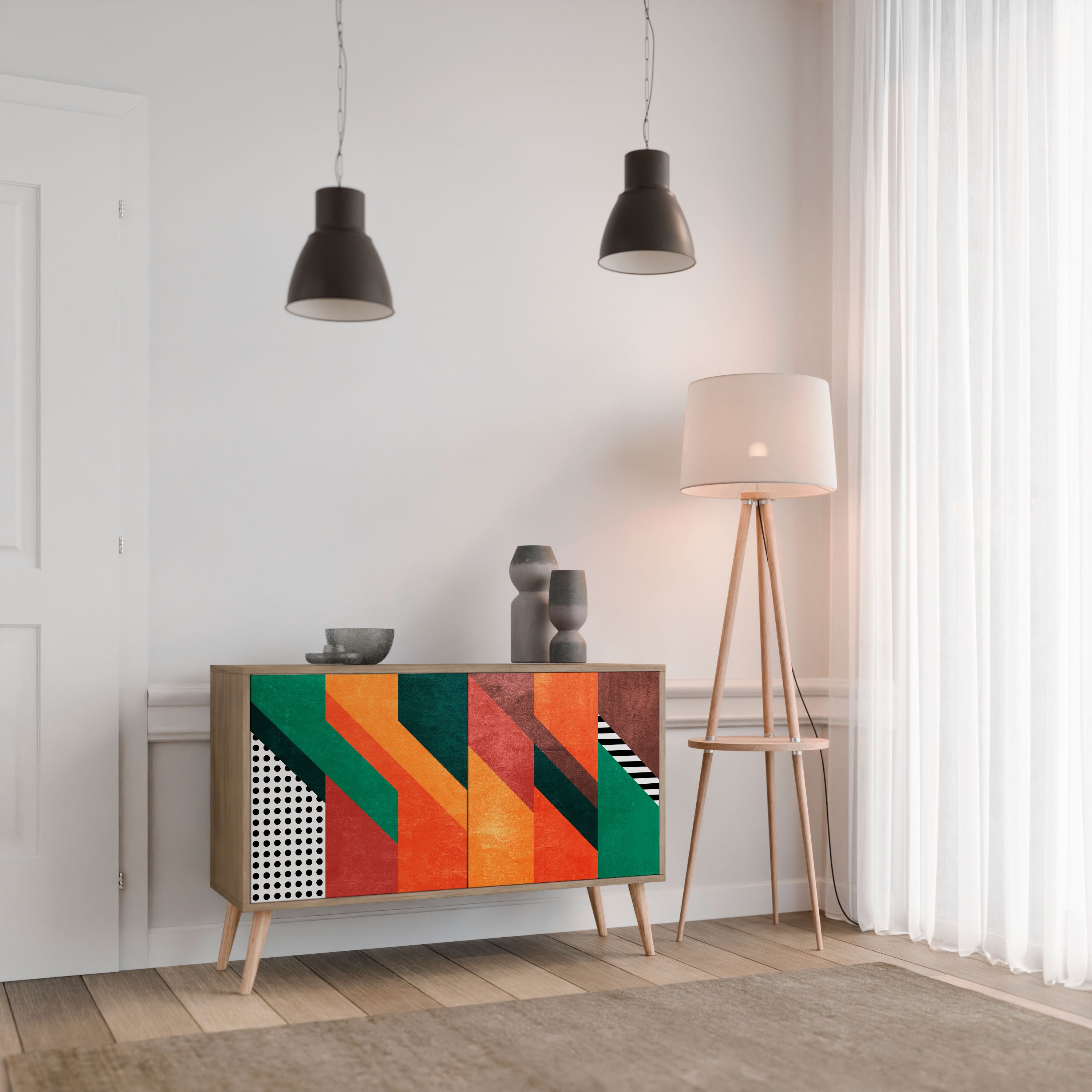 MAKESHIFT ARTISTRY 2-Door Sideboard in Oak Effect