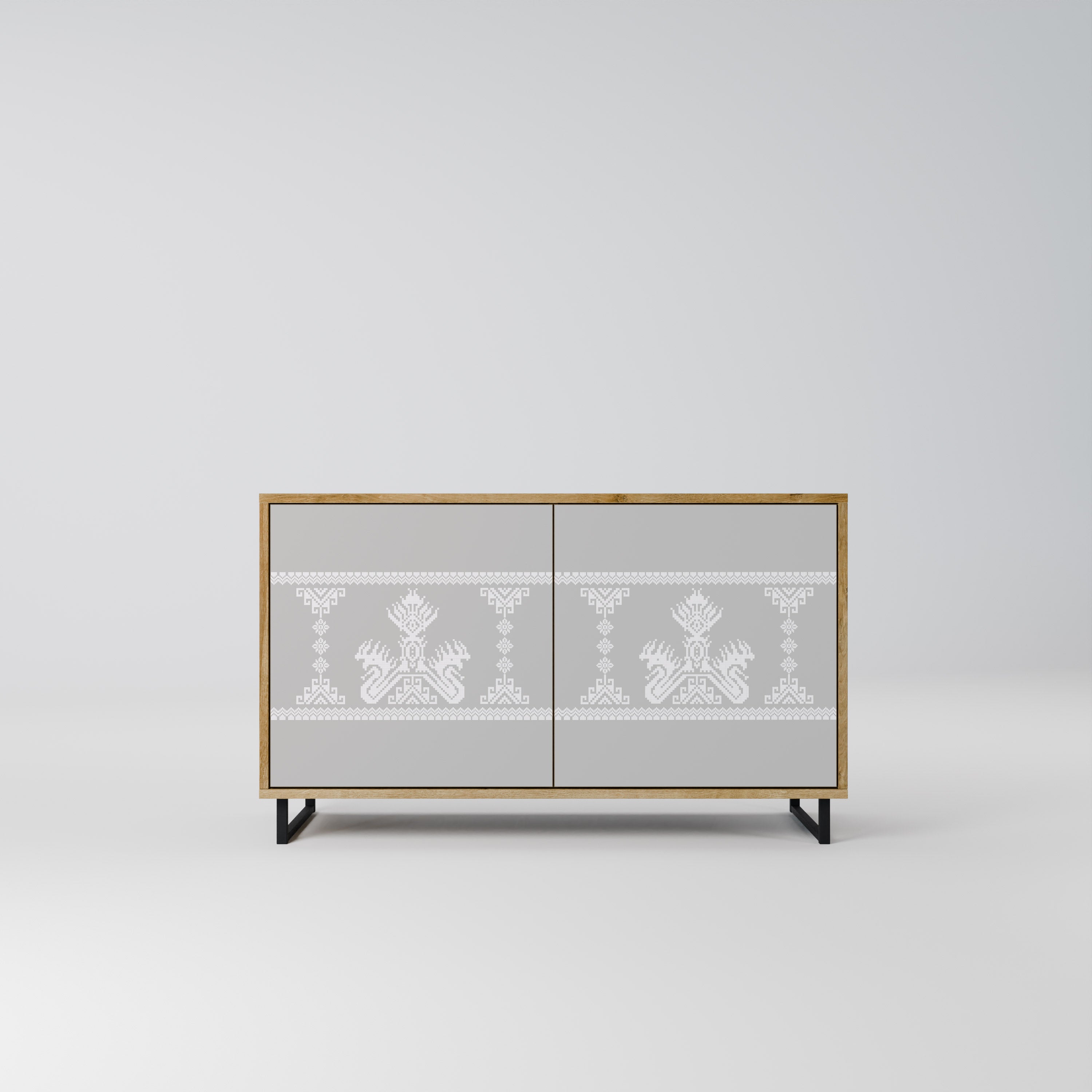 THAI GRAY 2-Door Sideboard in Oak Effect