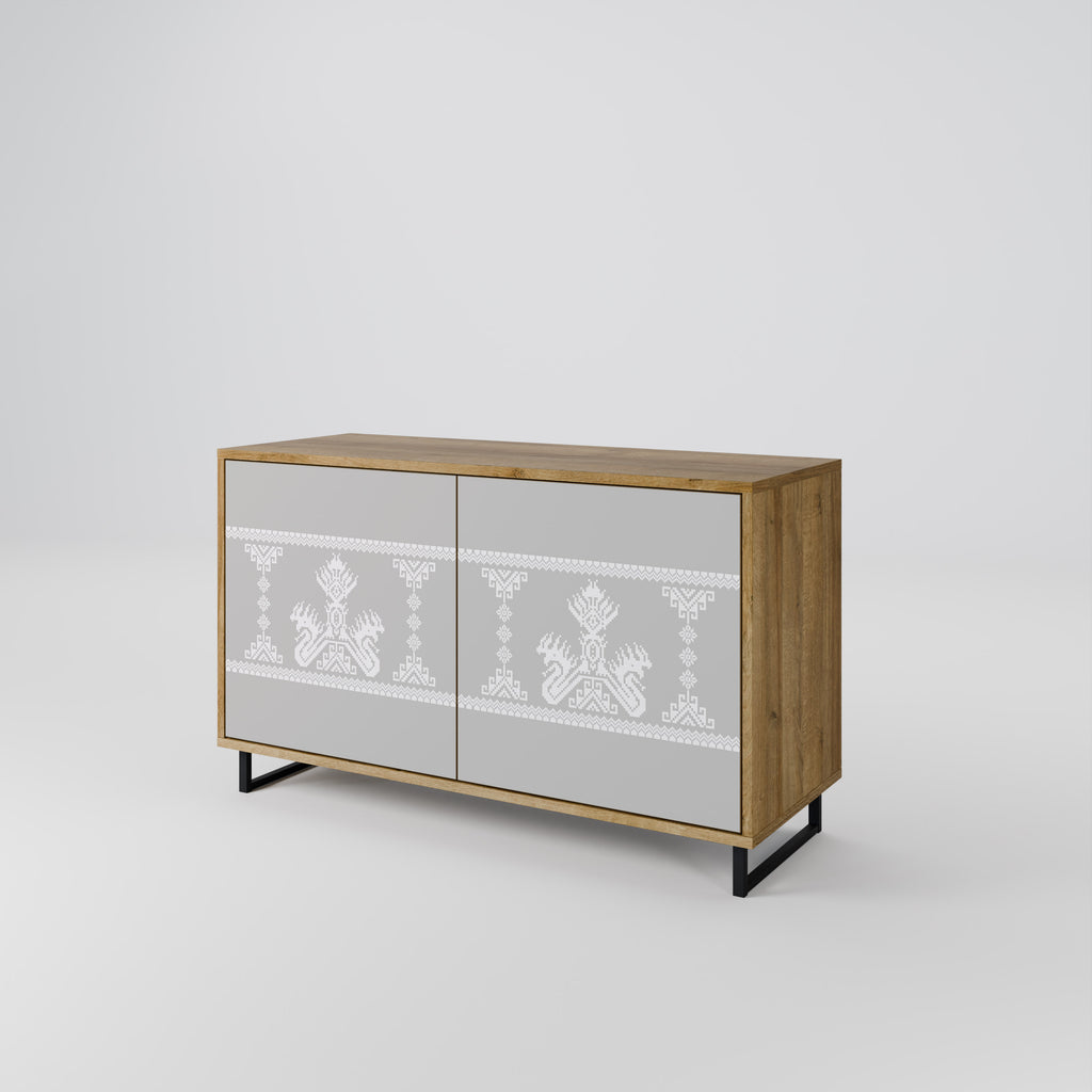 THAI GRAY 2-Door Sideboard in Oak Effect