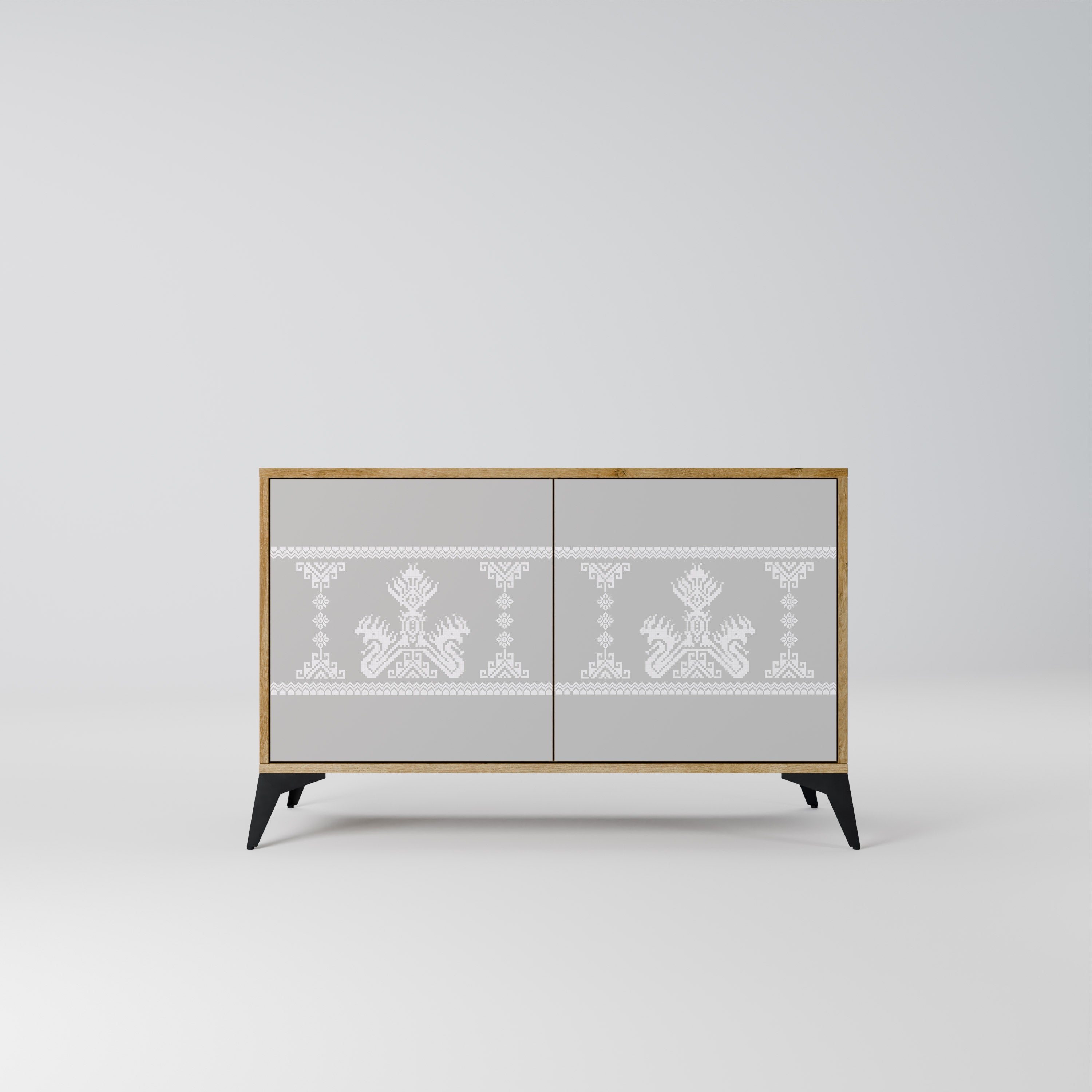 THAI GRAY 2-Door Sideboard in Oak Effect