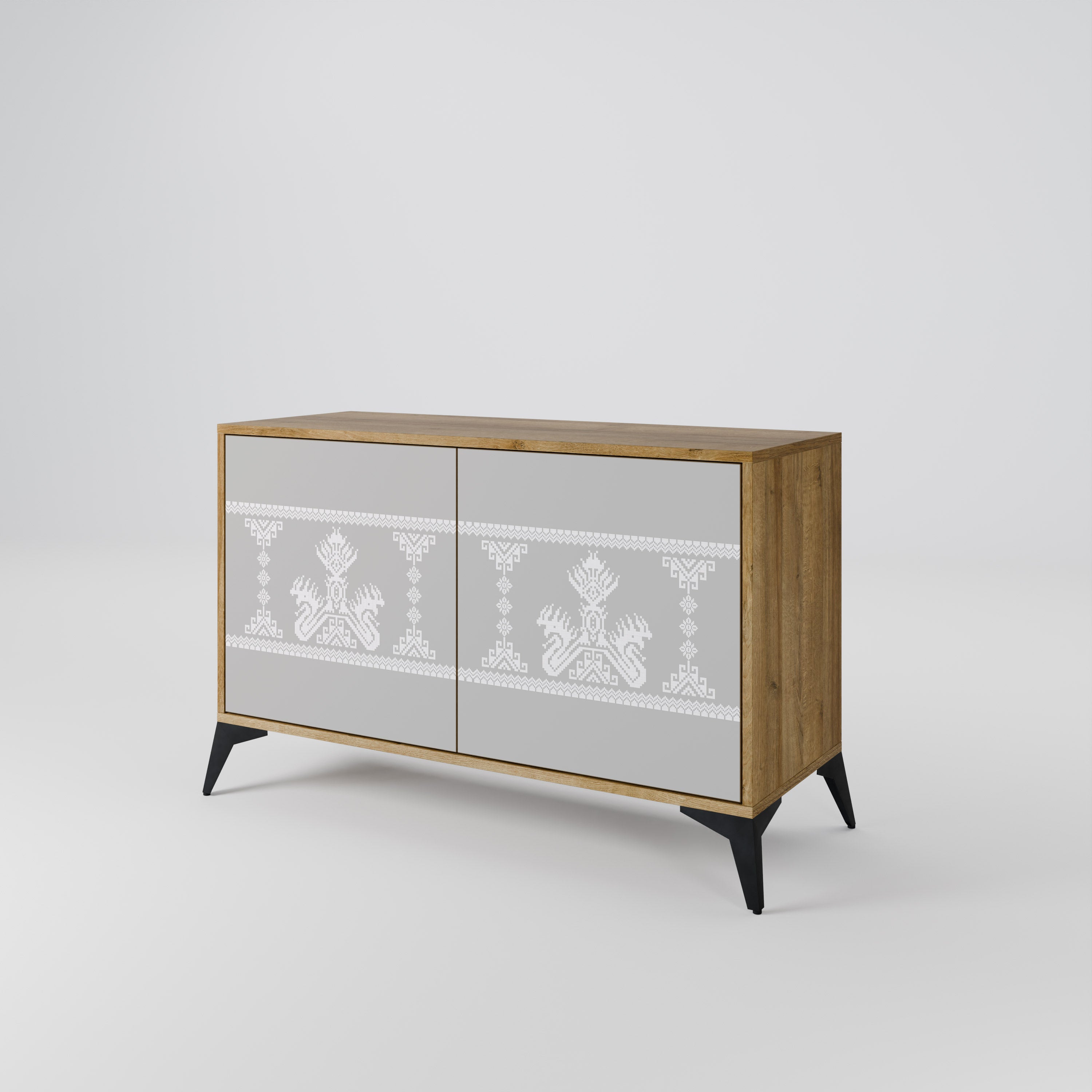 THAI GRAY 2-Door Sideboard in Oak Effect
