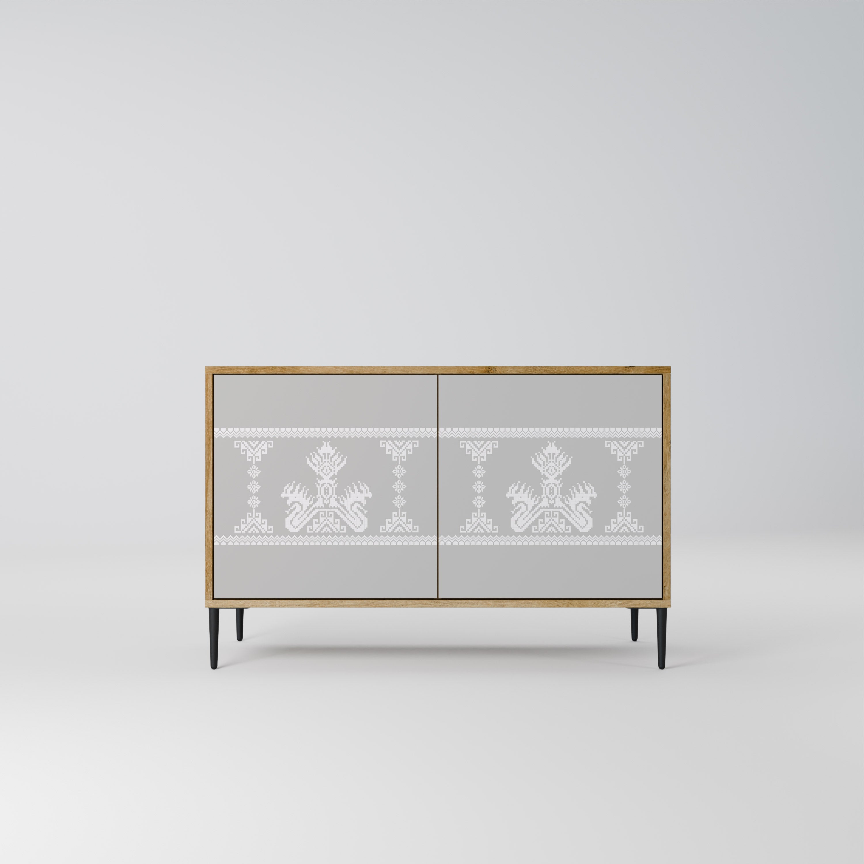 THAI GRAY 2-Door Sideboard in Oak Effect