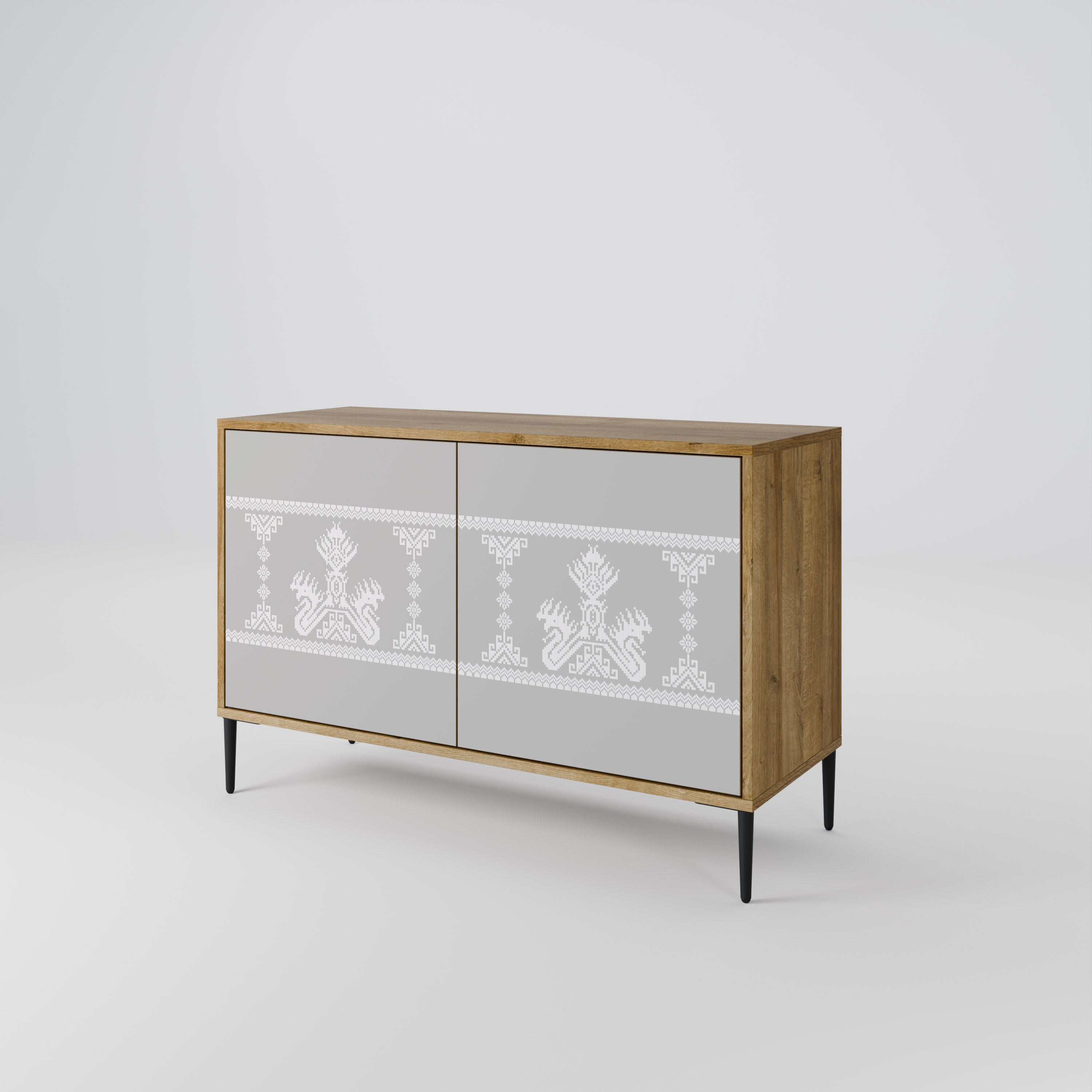 THAI GRAY 2-Door Sideboard in Oak Effect