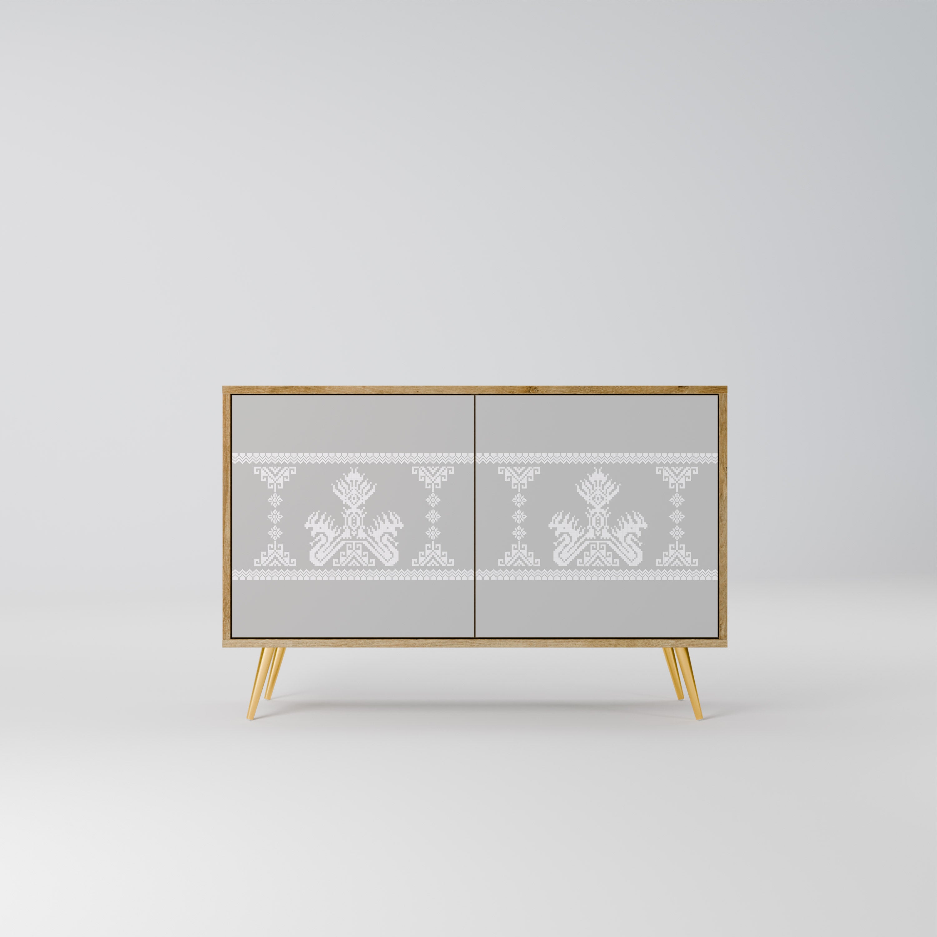 THAI GRAY 2-Door Sideboard in Oak Effect