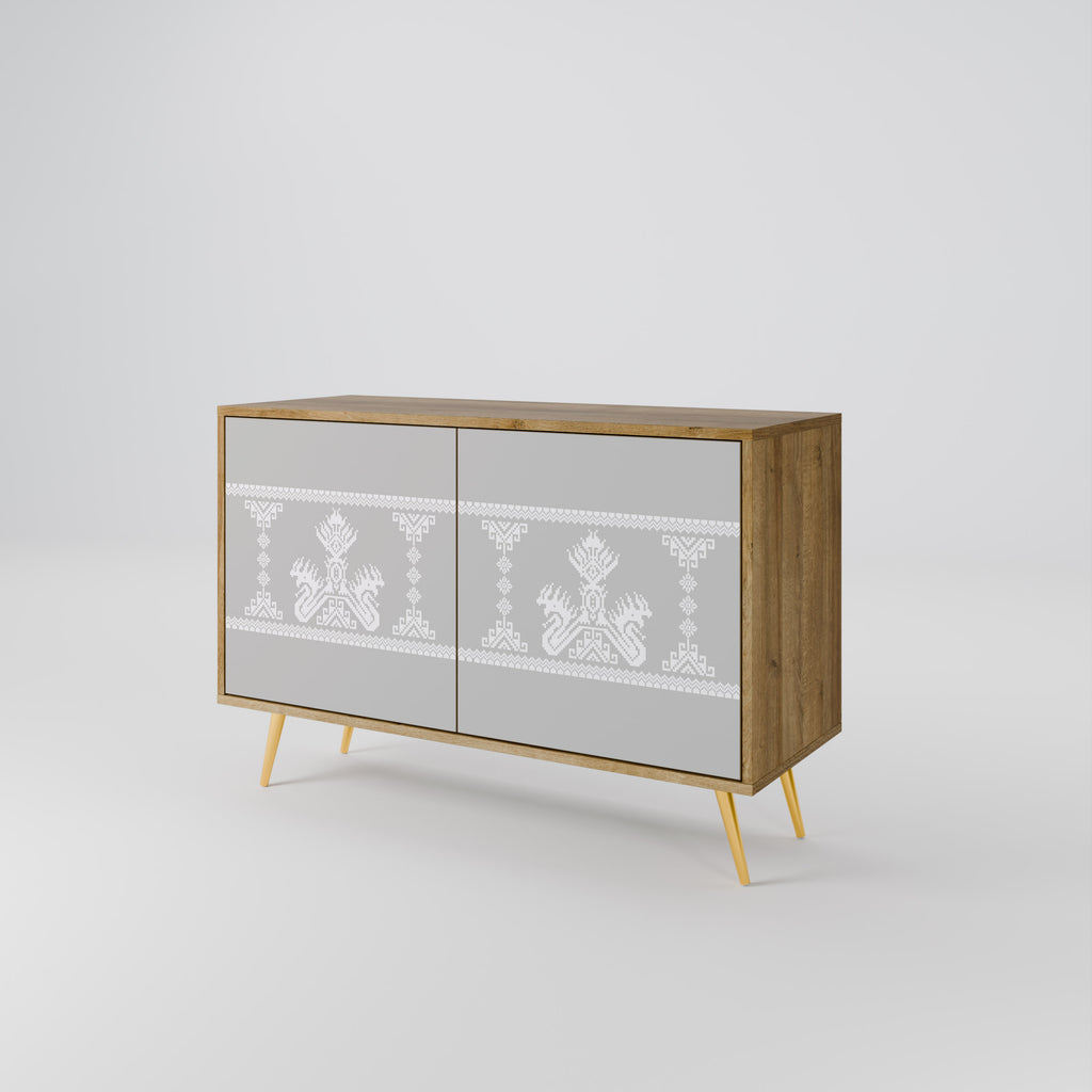 THAI GRAY 2-Door Sideboard in Oak Effect