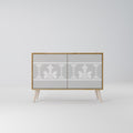 THAI GRAY Aparador de 2 Puertas en Efecto Roble