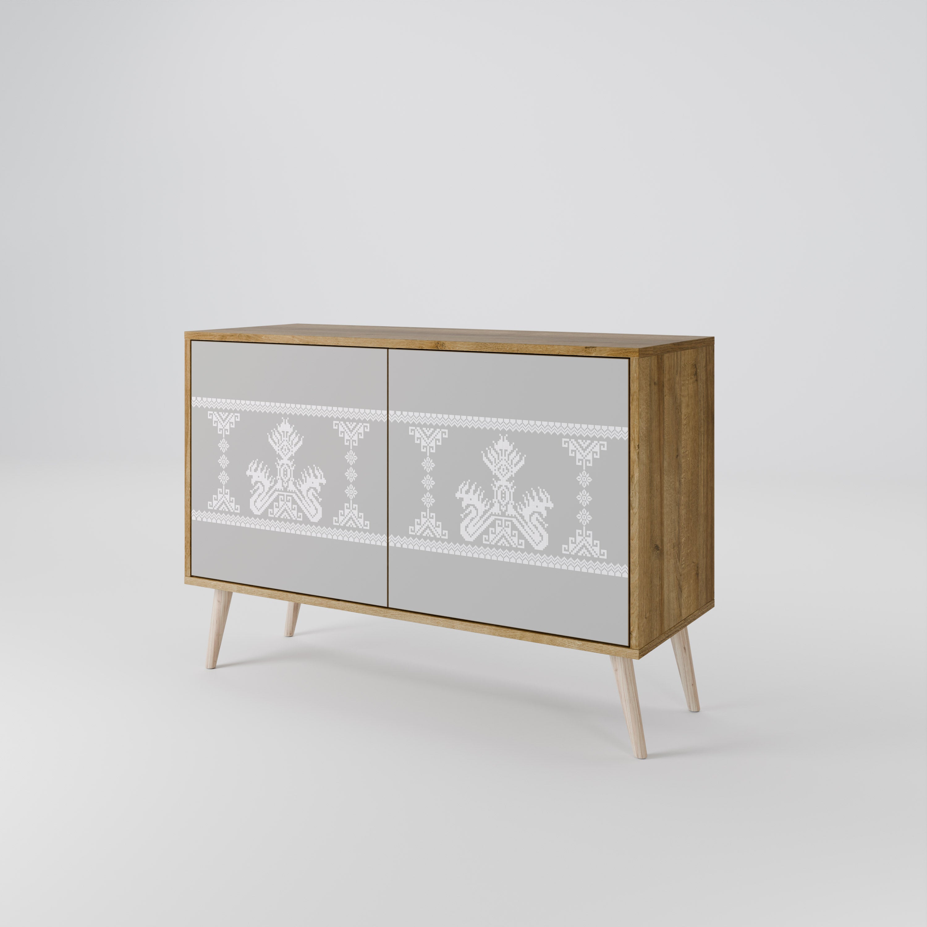 THAI GRAY 2-Door Sideboard in Oak Effect