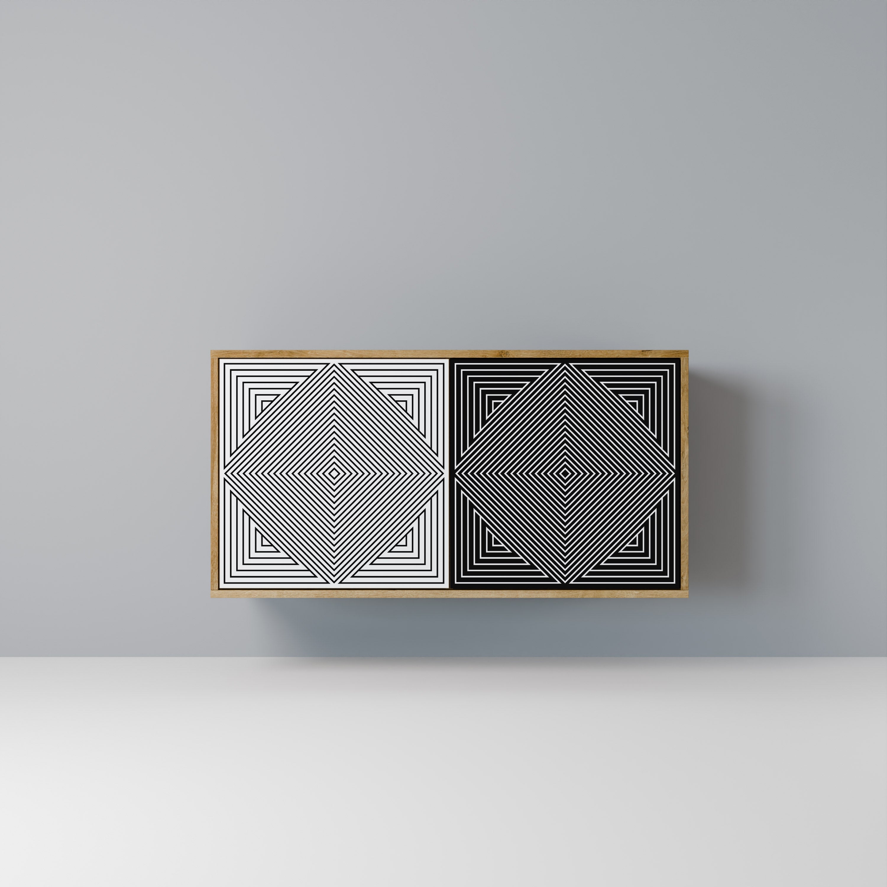 POLYGON ILLUSION 2-Door Sideboard in Oak Effect