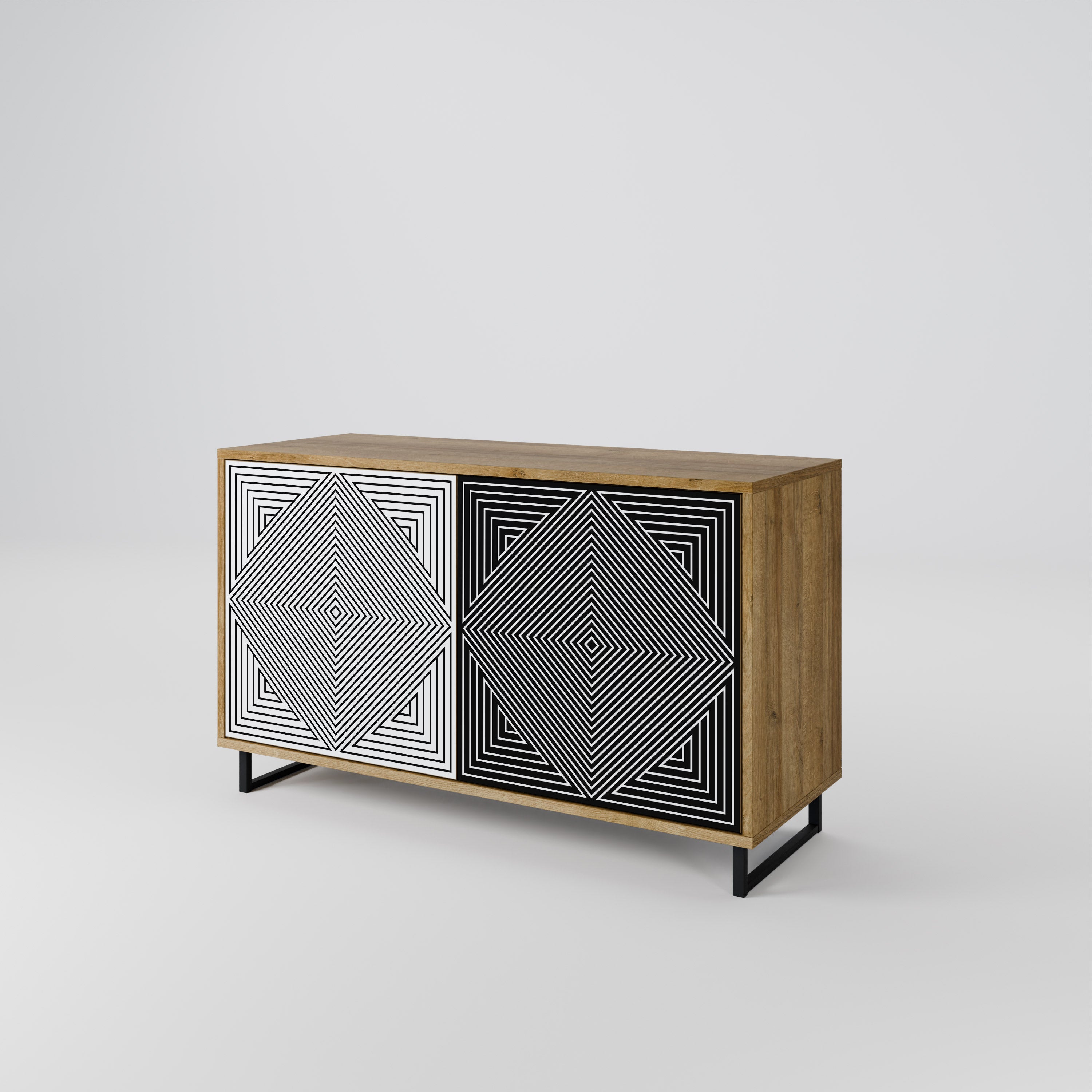 POLYGON ILLUSION 2-Door Sideboard in Oak Effect