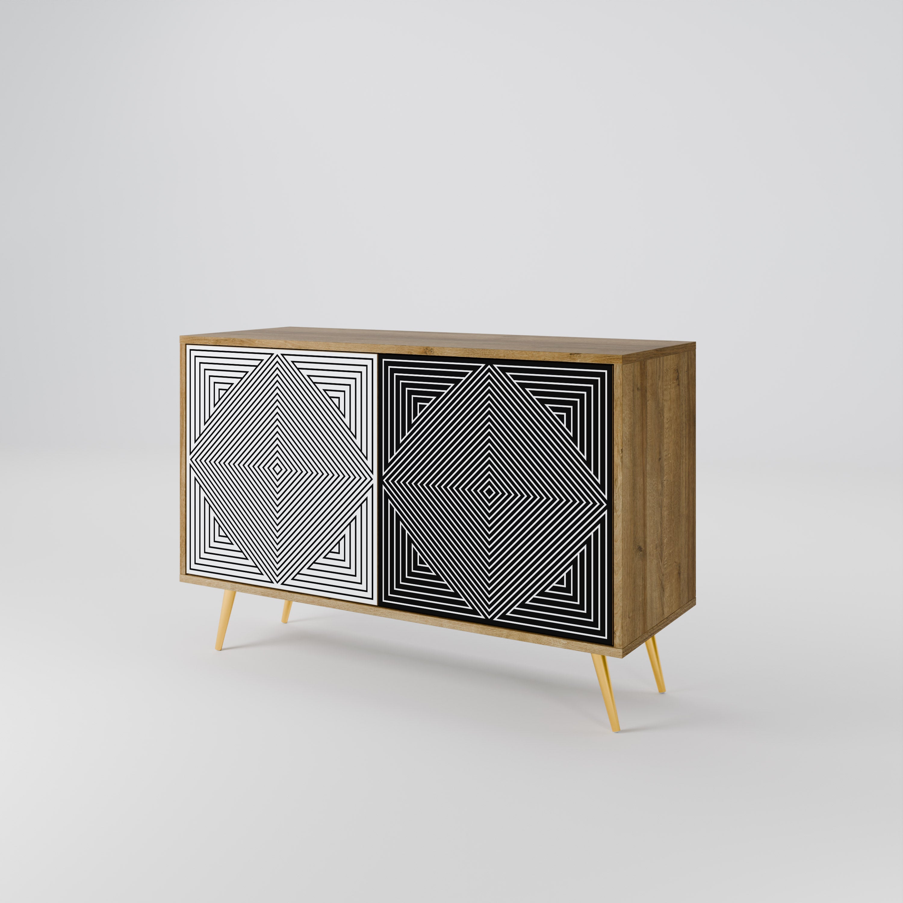 POLYGON ILLUSION 2-Door Sideboard in Oak Effect