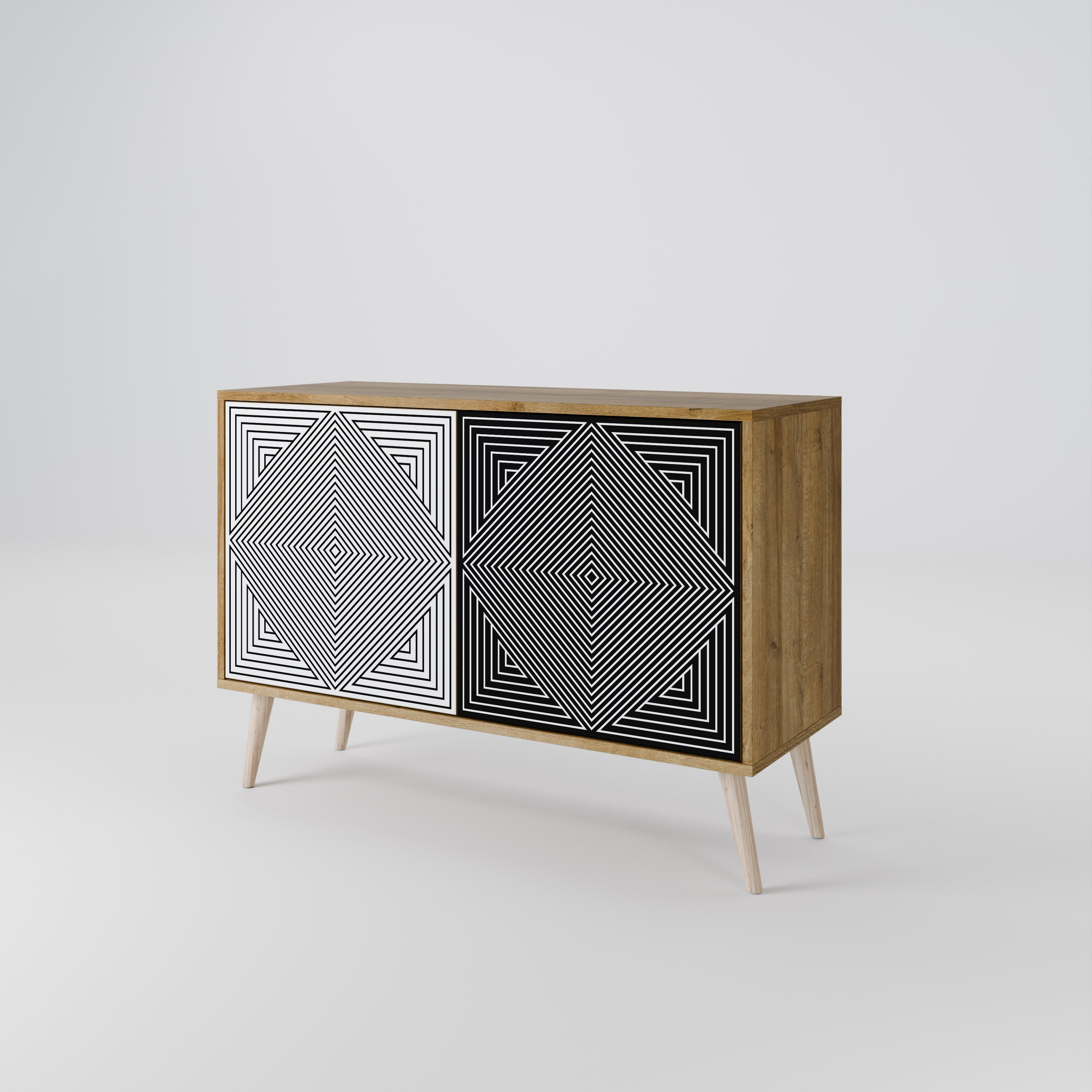 POLYGON ILLUSION 2-Door Sideboard in Oak Effect