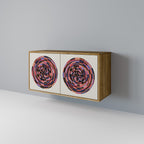 BROWN CIRCLES Aparador de 2 Puertas en Efecto Roble