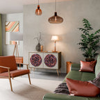 BROWN CIRCLES Aparador de 2 Puertas en Efecto Roble