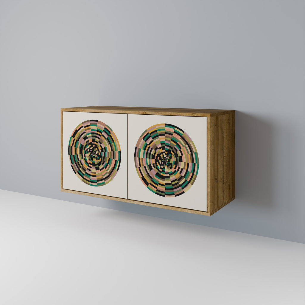 GREEN CIRCLES 2-Door Sideboard in Oak Effect