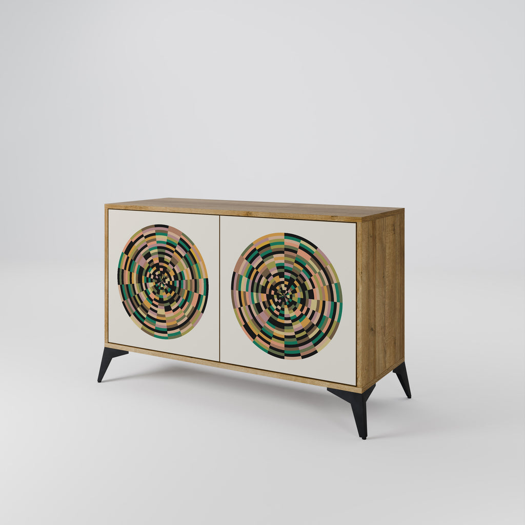 GREEN CIRCLES 2-Door Sideboard in Oak Effect