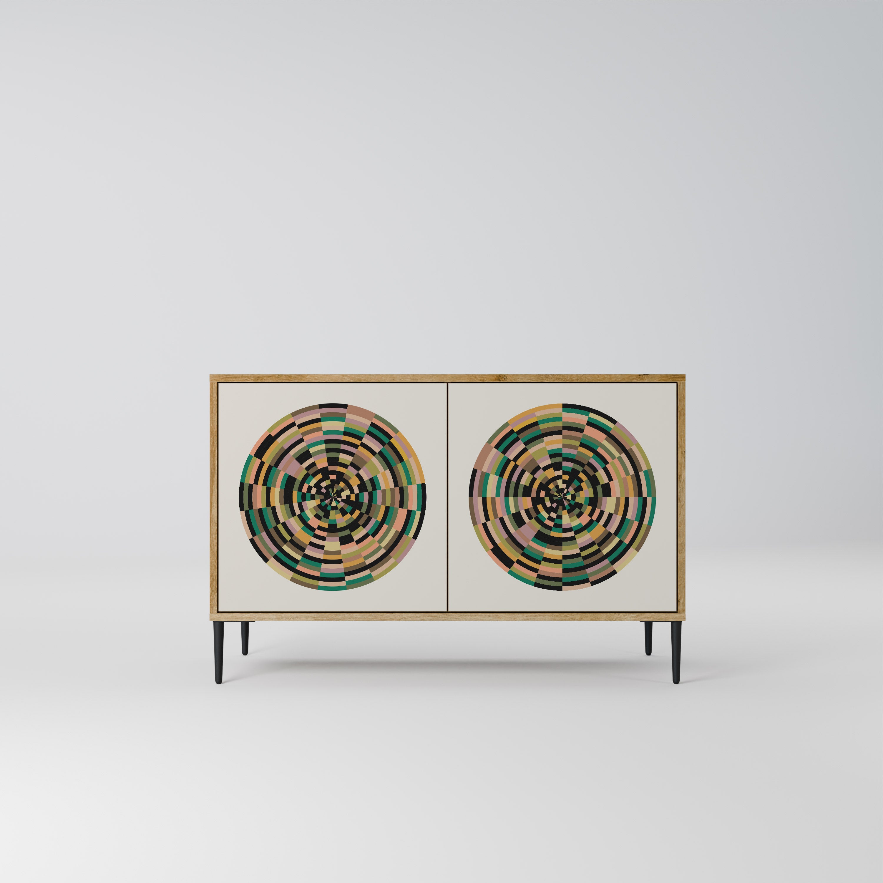 GREEN CIRCLES 2-Door Sideboard in Oak Effect