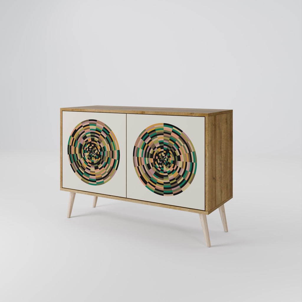 GREEN CIRCLES 2-Door Sideboard in Oak Effect
