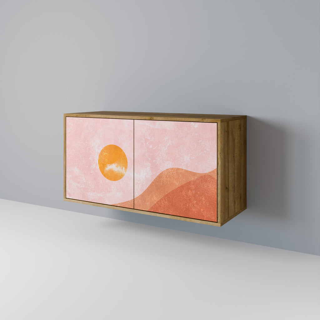 LUMINOUS SUNLIGHT 2-Door Sideboard in Oak Effect