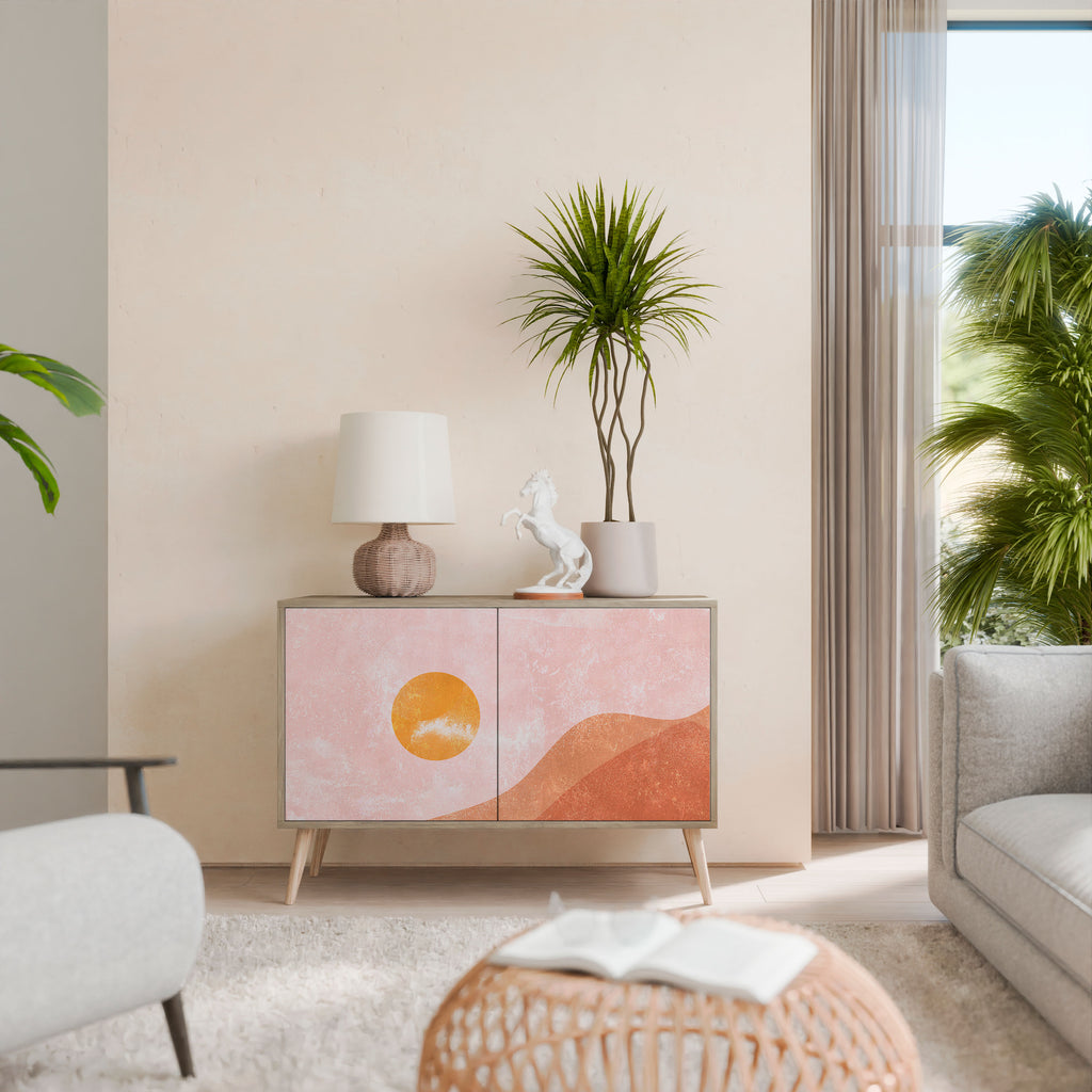 LUMINOUS SUNLIGHT 2-Door Sideboard in Oak Effect